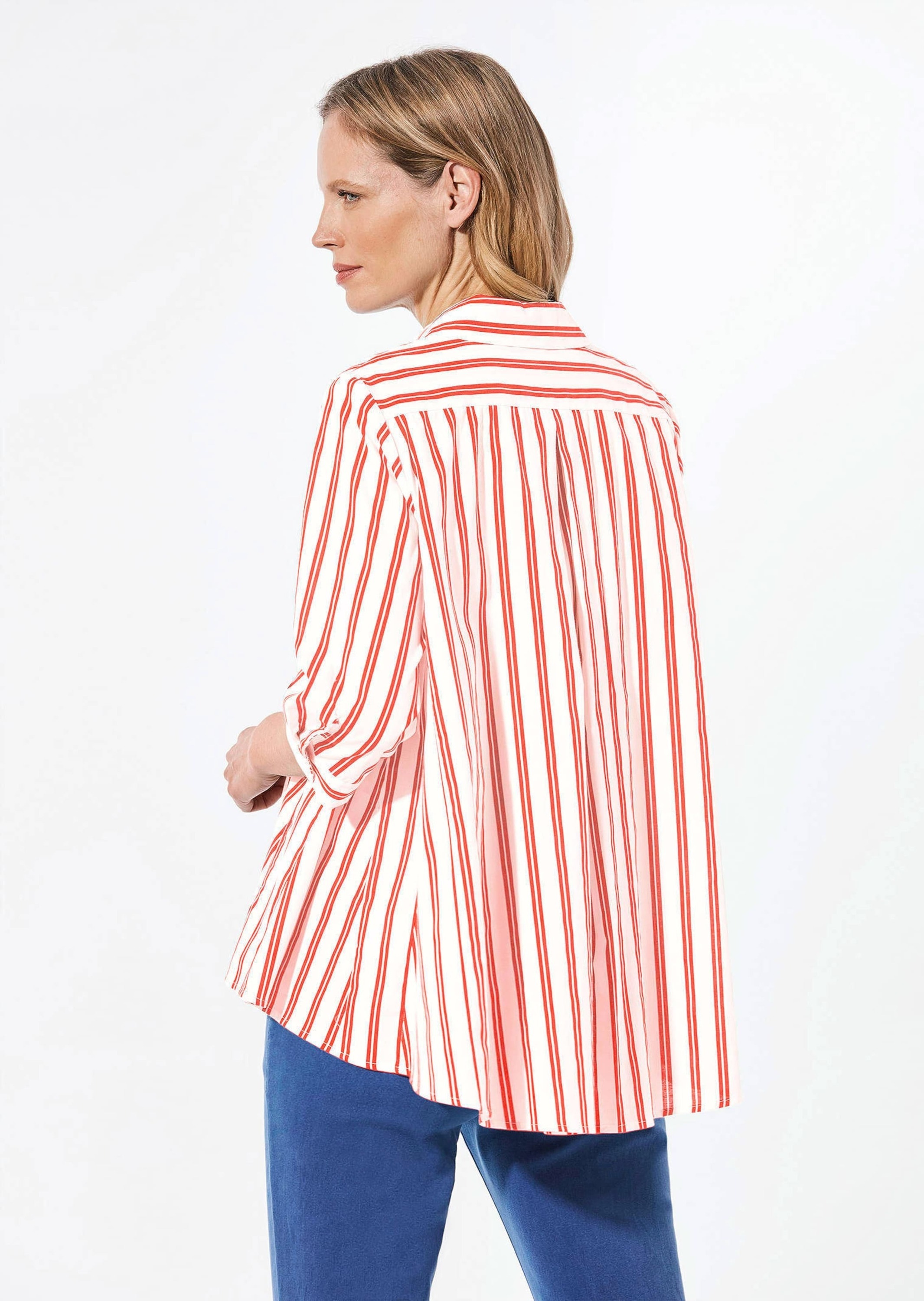 GOLDNER Kurzarmbluse »Kurzgröße Schlichte Baumwoll-Bluse mit 3/4-Arm«