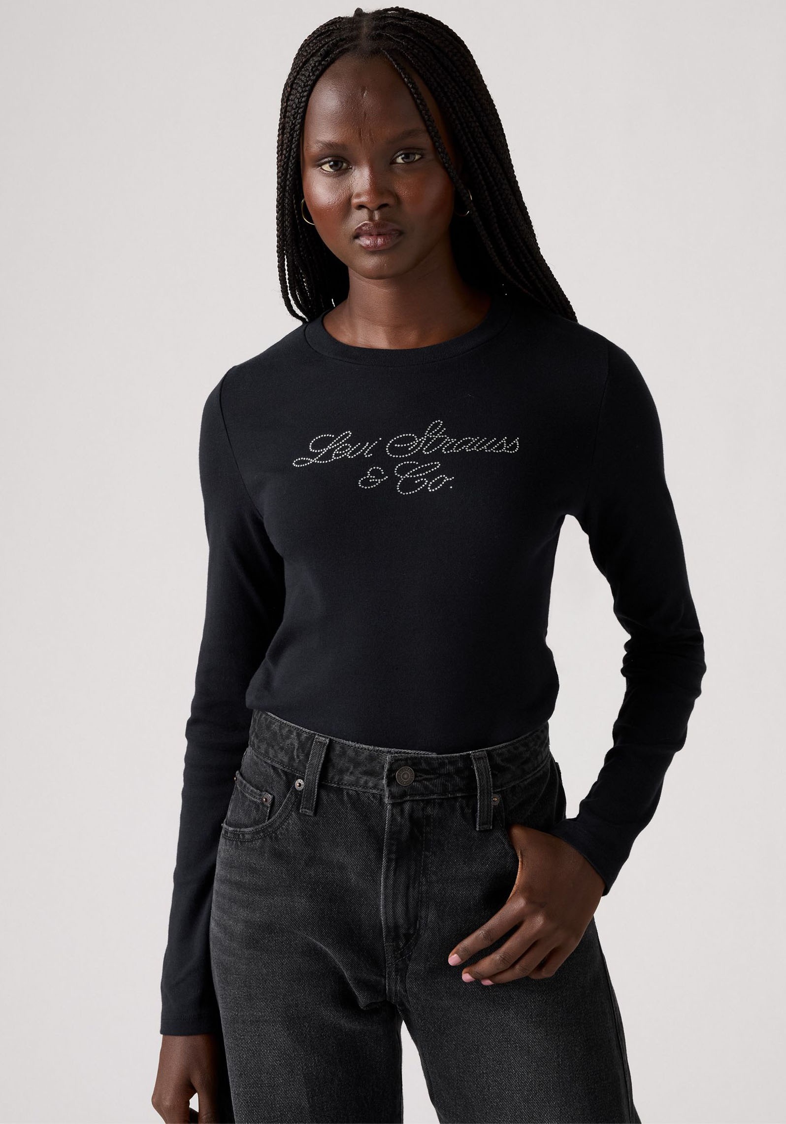Levi's® Langarmshirt »GR ESSENTIAL LS T« mit Glitzersteinen
