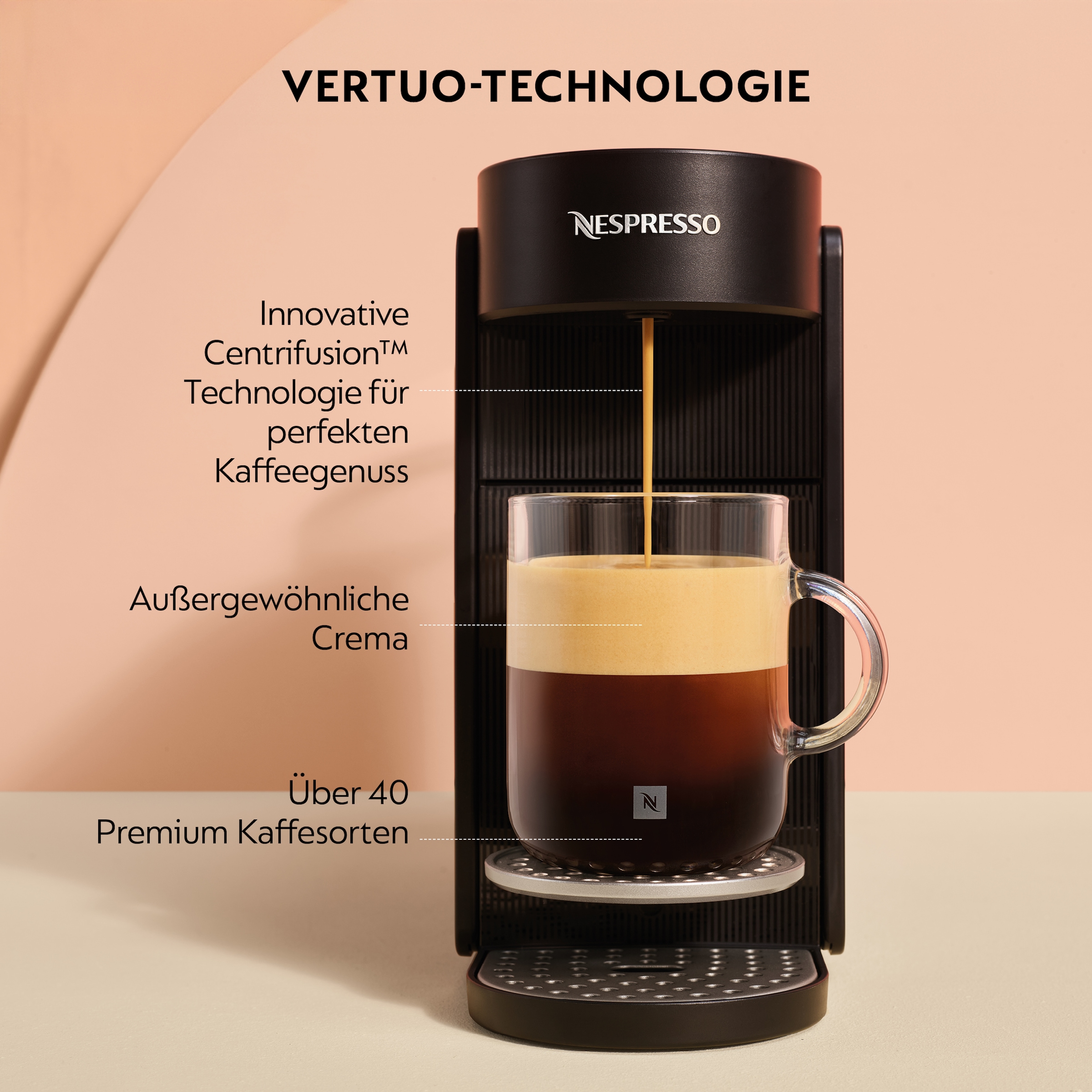 Nespresso Kapselmaschine »Vertuo Up« schlankes Design, Coffee Creations Modus, Auto-Off, 1,4 l Wassertank