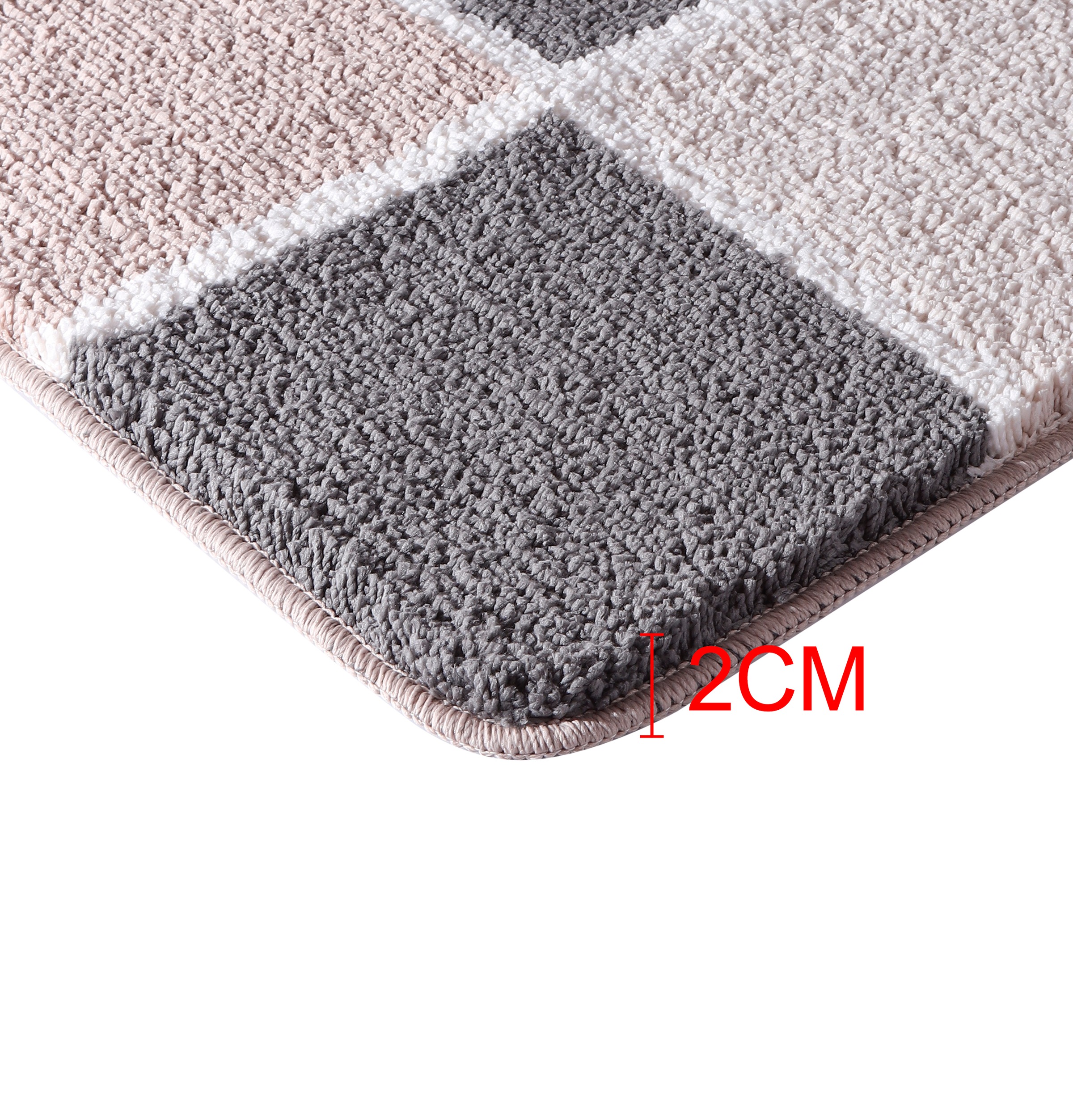 my home Badematte »Anna mit Kachelmuster, Badvorleger, Badezimmer Teppich, Duschvorleger«, rutschhemmend beschichtet, strapazierfähig, Badteppich, Hoch-Tief Effekt, Modern, Weich