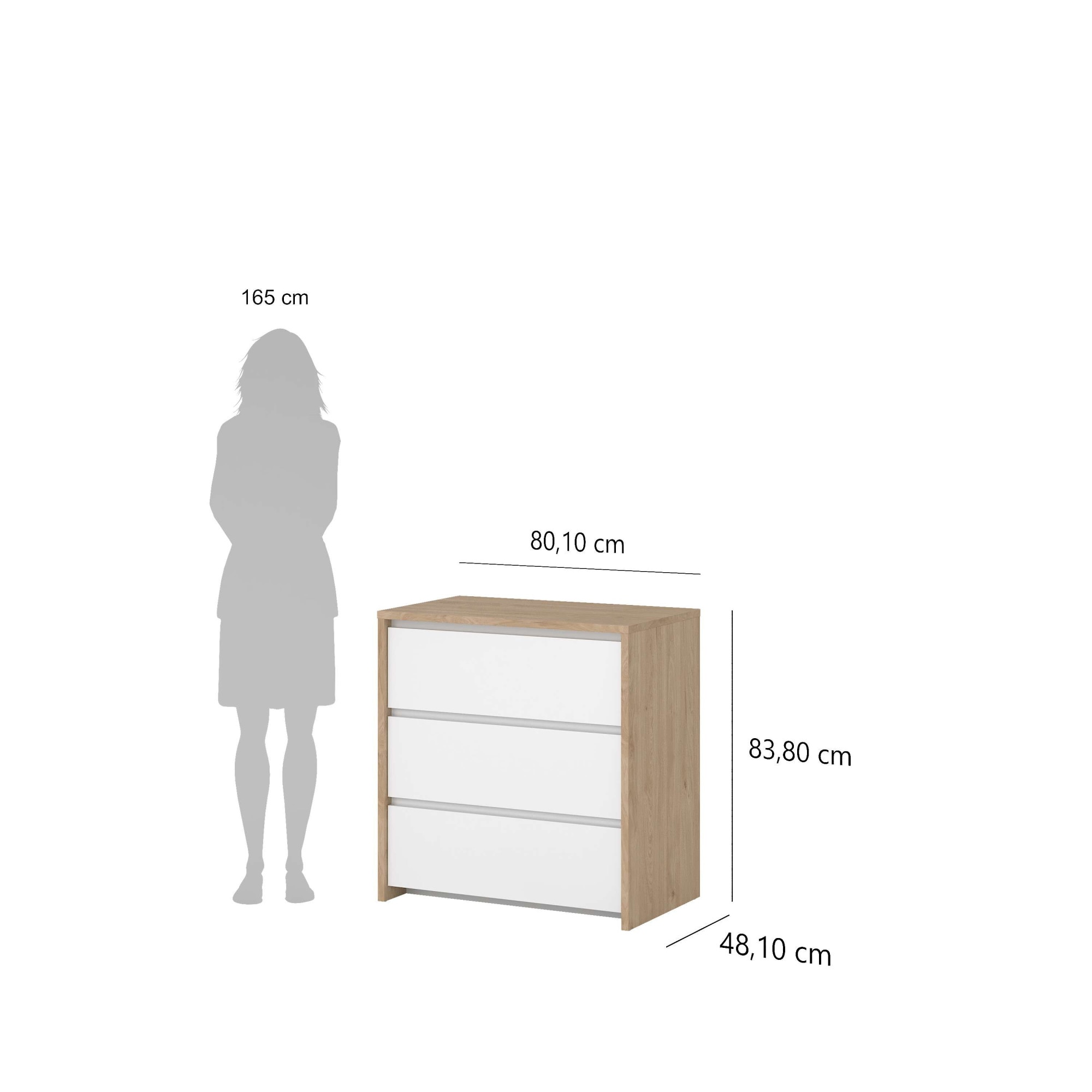 Home affaire Kommode »Next Kommode mit 3 Schubladen« 3 geräumige Schubladen für übersichtliche Aufbewahrung