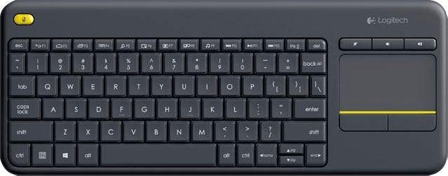 Logitech Tastatur »Wireless Touch Keyboard K400 Plus«, (Antirutsch-Füße-Lautstärkeregler-Touchpad)