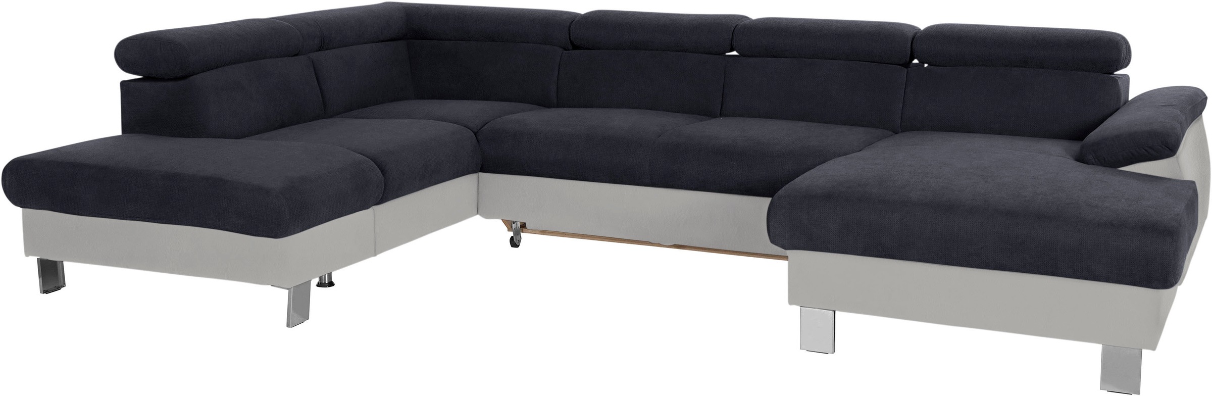 COTTA Wohnlandschaft »Komaris U-Form, B: 320 cm«, mit Kopfteilverstellung, optional Bettfunktion, Bettkasten & Licht