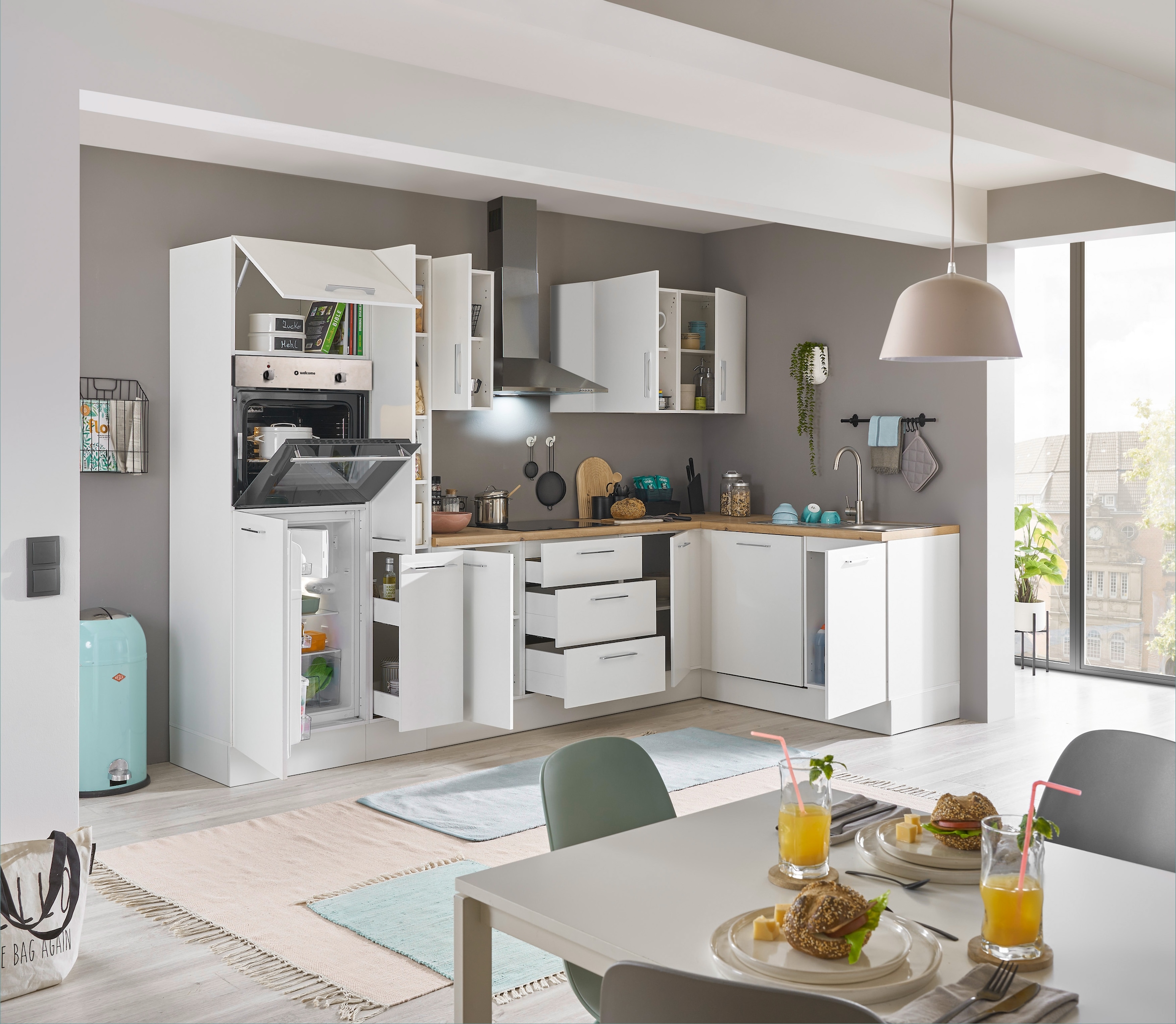 BASIC by Balculina Winkelküche »Turin« Stellbreite 310x175 cm, wahlweise mit E-Geräten