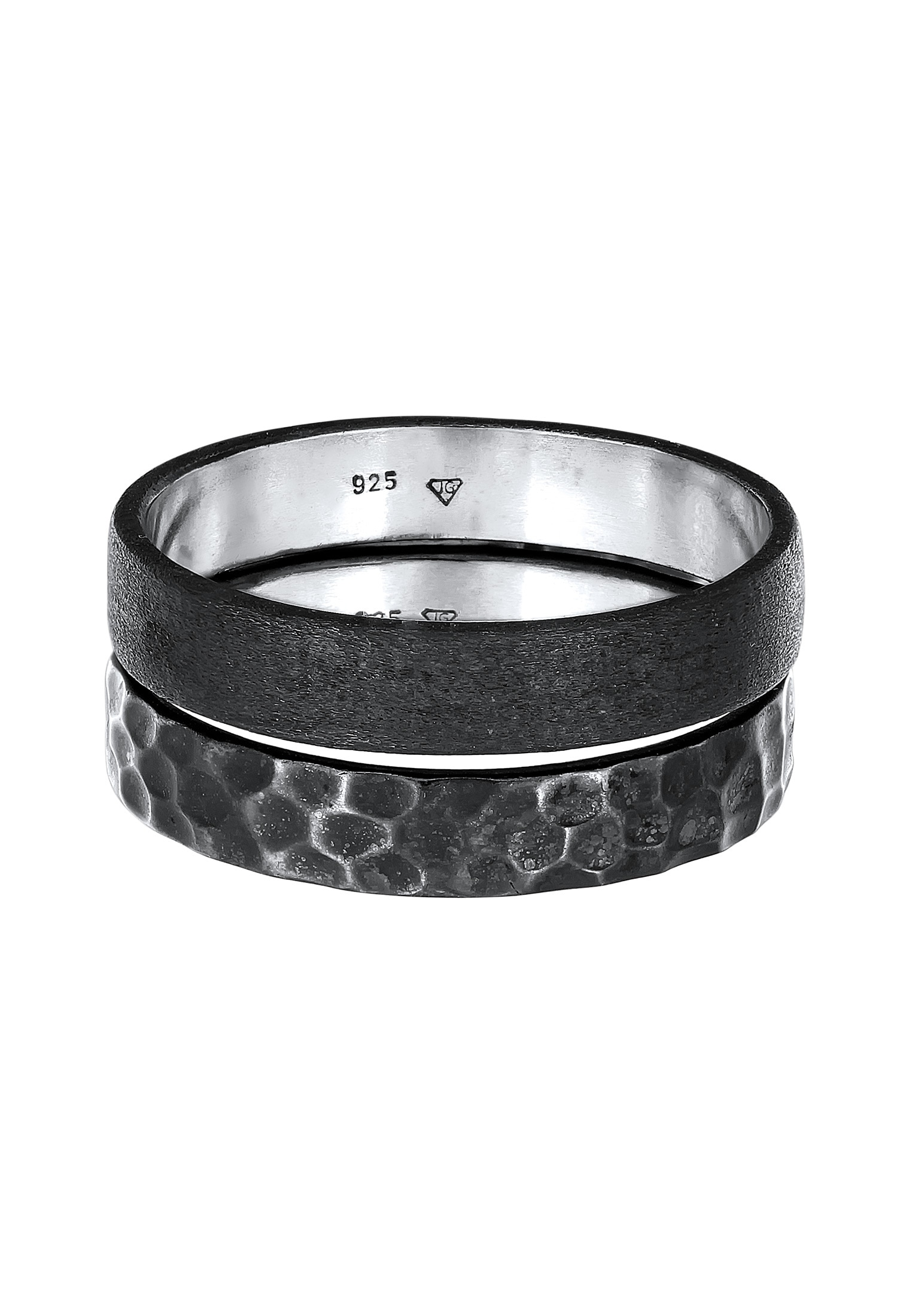 Kuzzoi Ring-Set »Ring Kuzzoi Ring Set Basic Gehämmert 925 Silber«