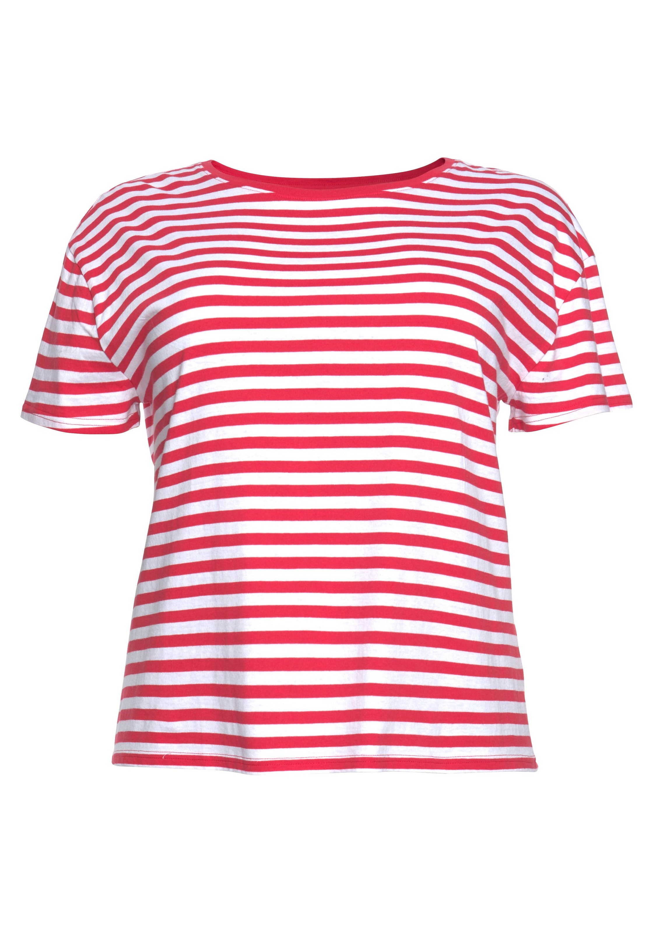 AJC T-Shirt, Kurzarm, taillierter Schnitt, gestreift, Rundhalsausschnitt
