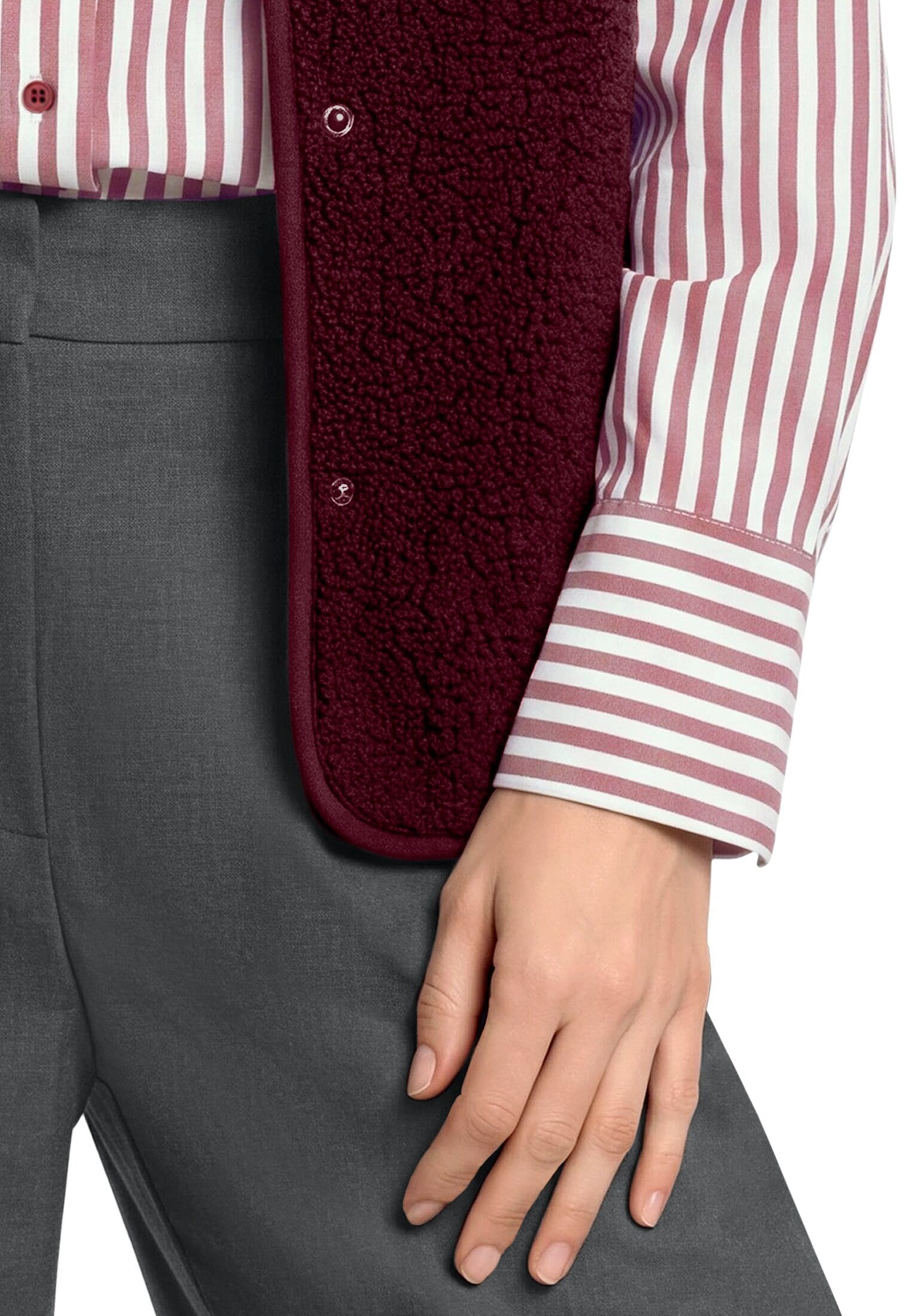 Betty&Co Fleecepullover »Plüschweste mit Knöpfen«
