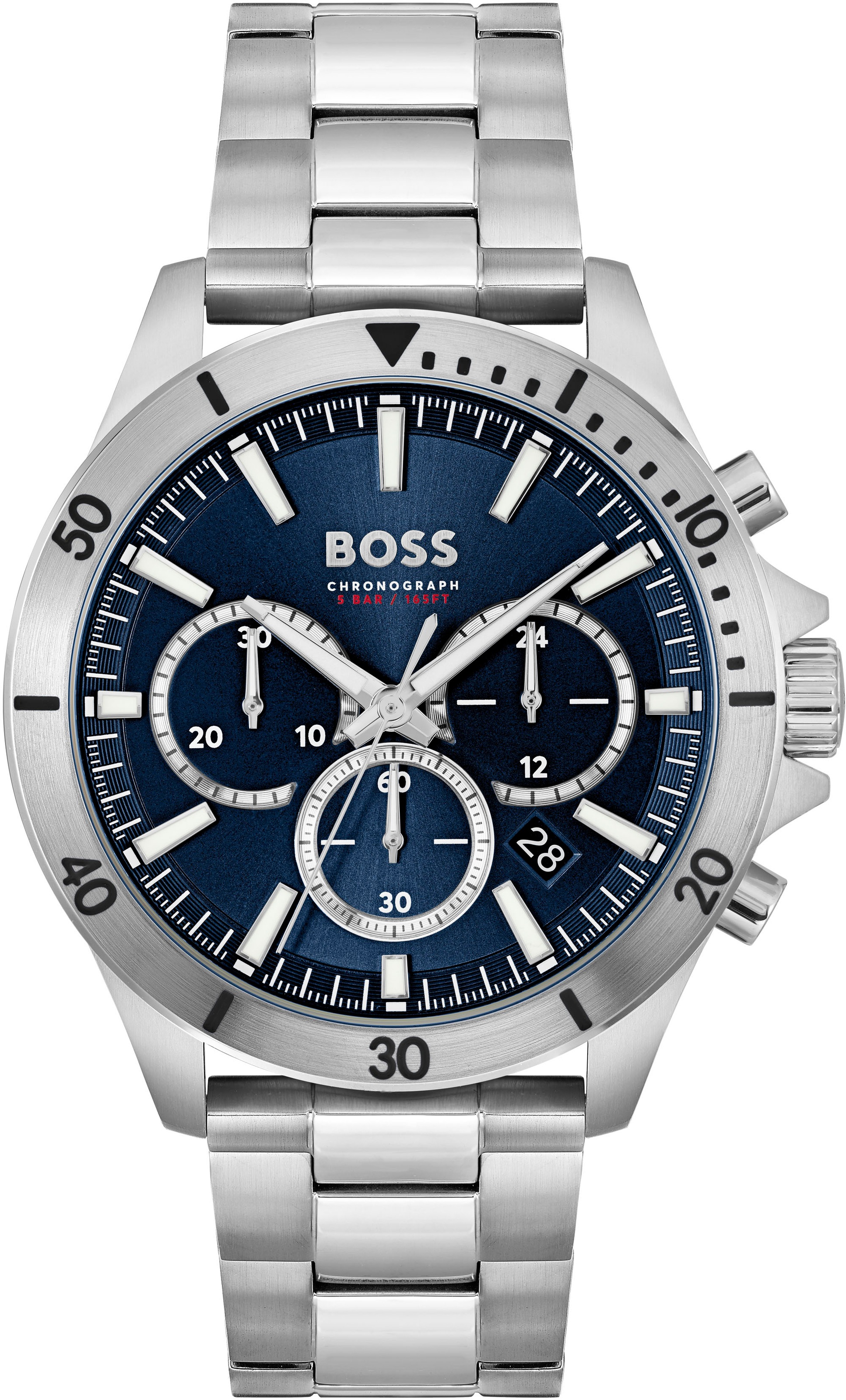 BOSS Chronograph »TROPER«, Quarzuhr, Herrenuhr, Armbanduhr, Stoppfunktion, Edelstahlarmband
