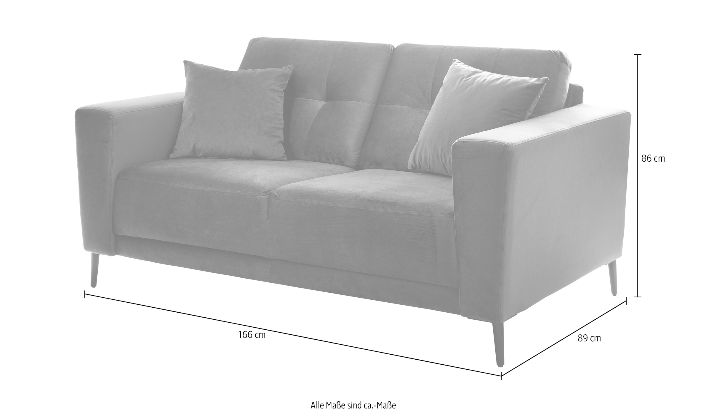 Trends by HG 2-Sitzer »Barcelona« mit Metallfuß, frei im Raum stellbar