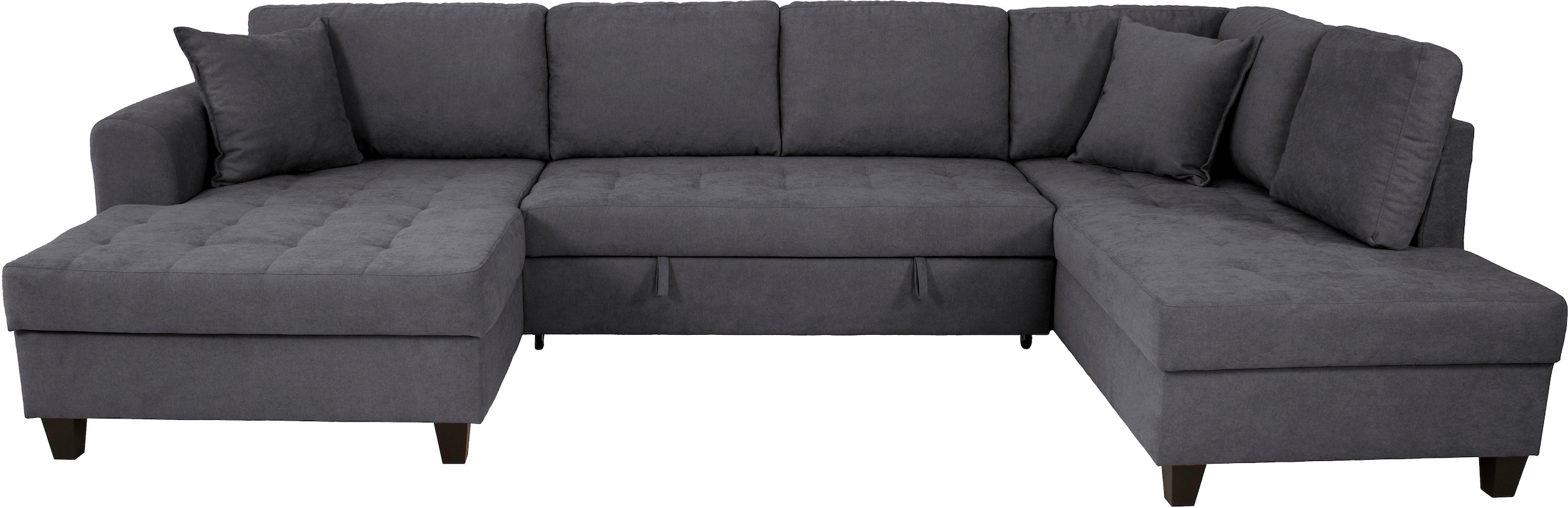 Trends by HG Wohnlandschaft »Moritz, U-Form« inkl. Bettfunktion und Bettkasten, inkl. 2 Zierkissen