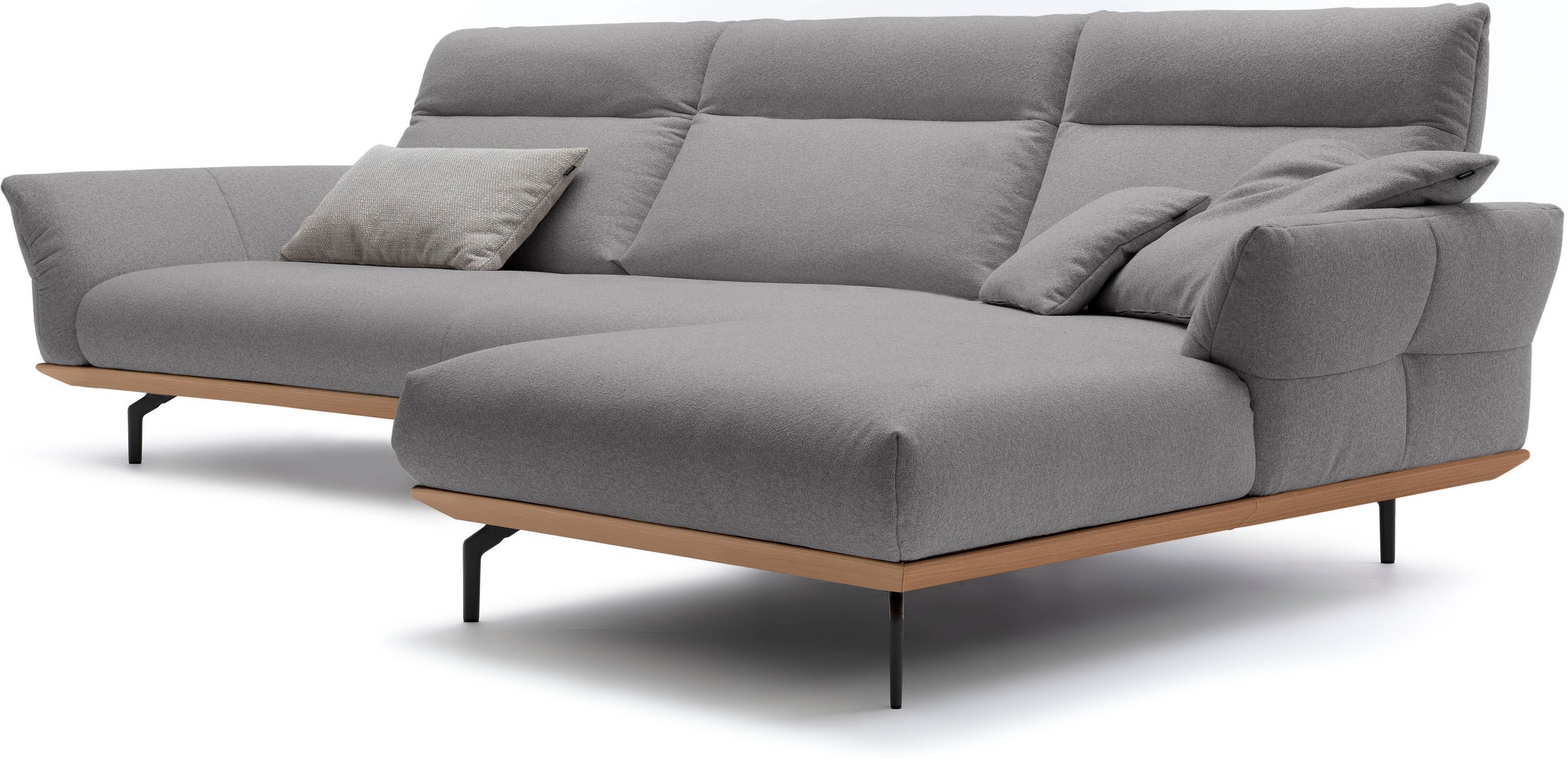 Creation BY ROLF BENZ Ecksofa »CR.460« Sockel in Eiche, Winkelfüße in Umbragrau, Breite 338 cm