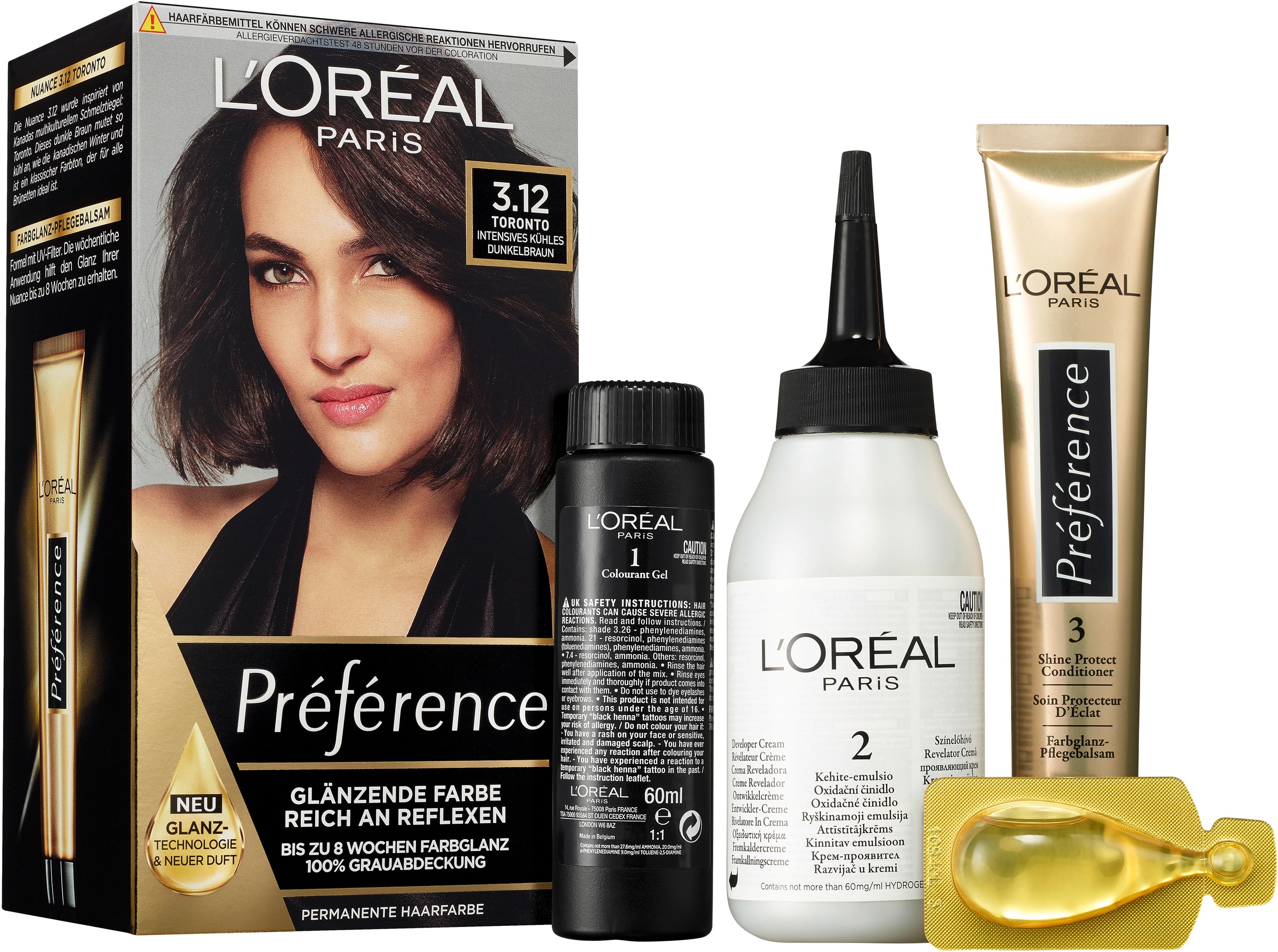 L'ORÉAL PARIS Coloration »Préférence«, (3 tlg.), mit pflegender Formel