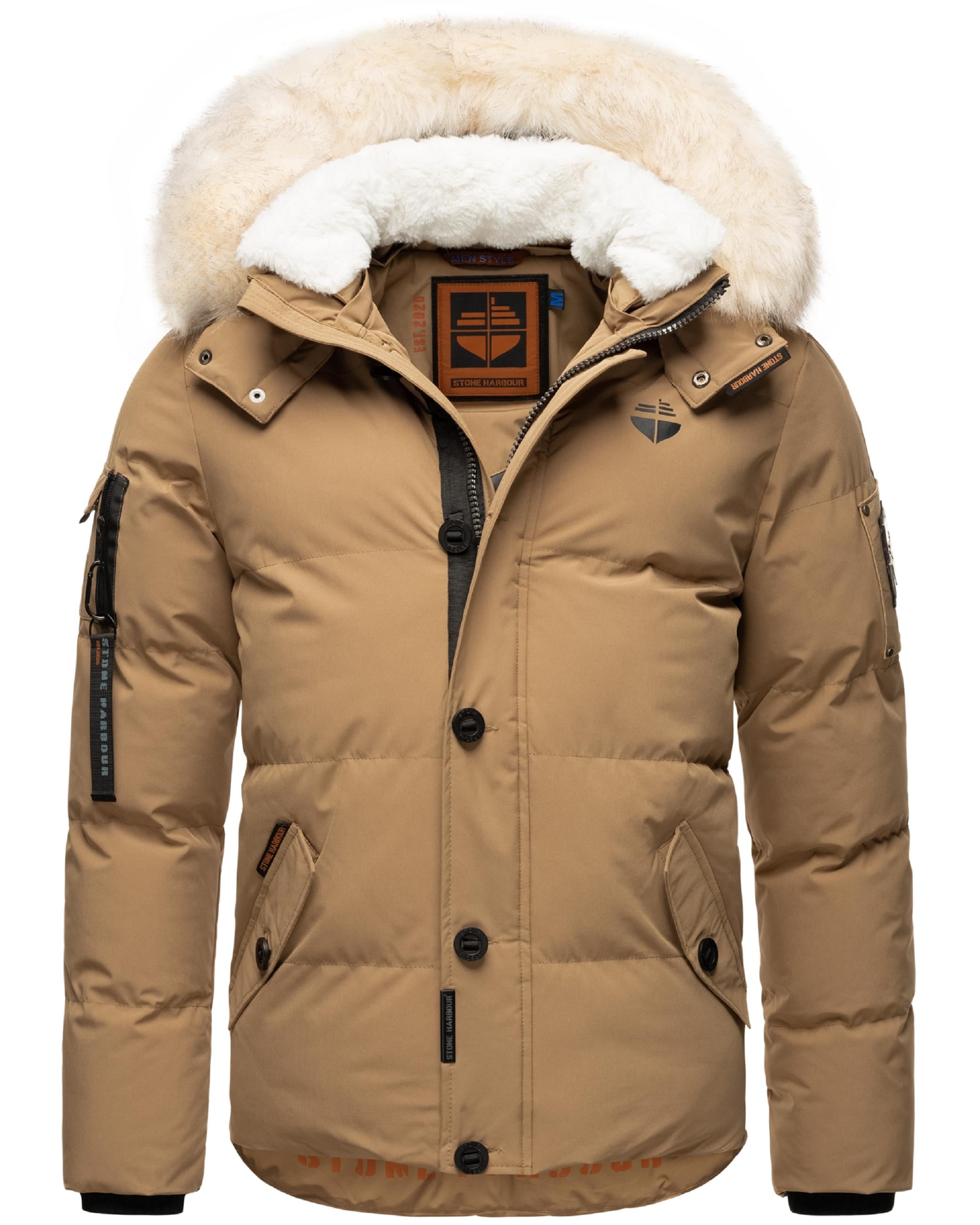 Stone Harbour Wintermantel »Winterjacke Halvaar«, stylischer Winterparka mit abnehmbarer Kapuze