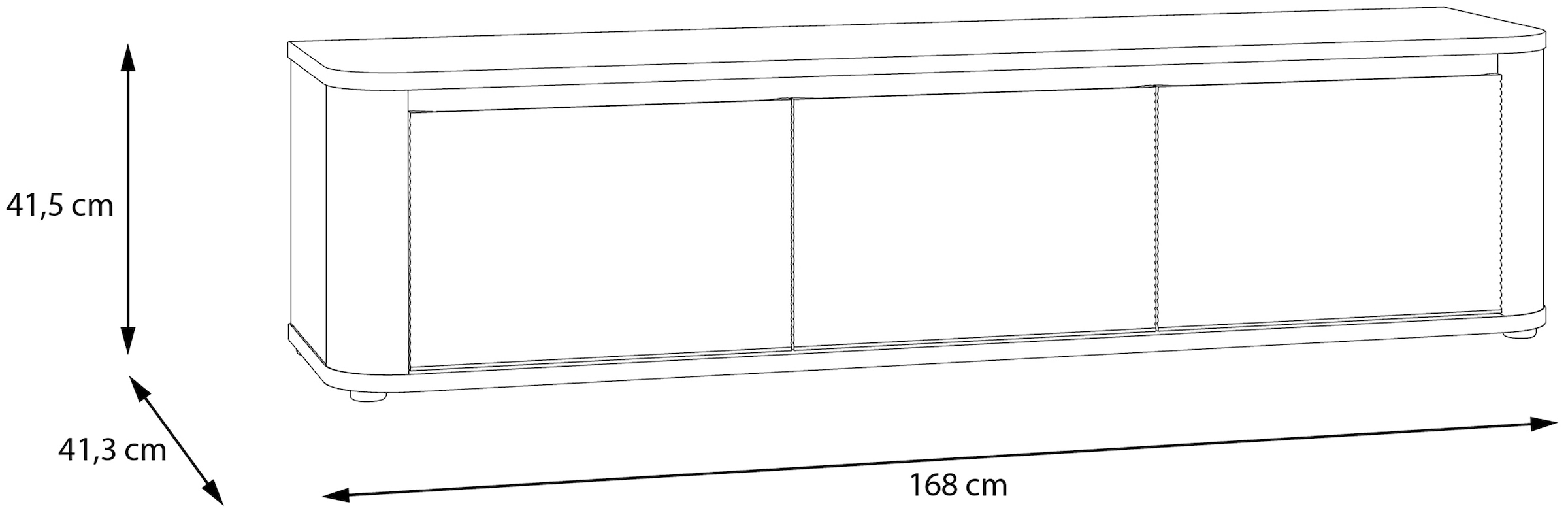 FORTE TV-Board B/H/T 168/41,5/41,3 cm Soft Close, Stauraum, MDF Front