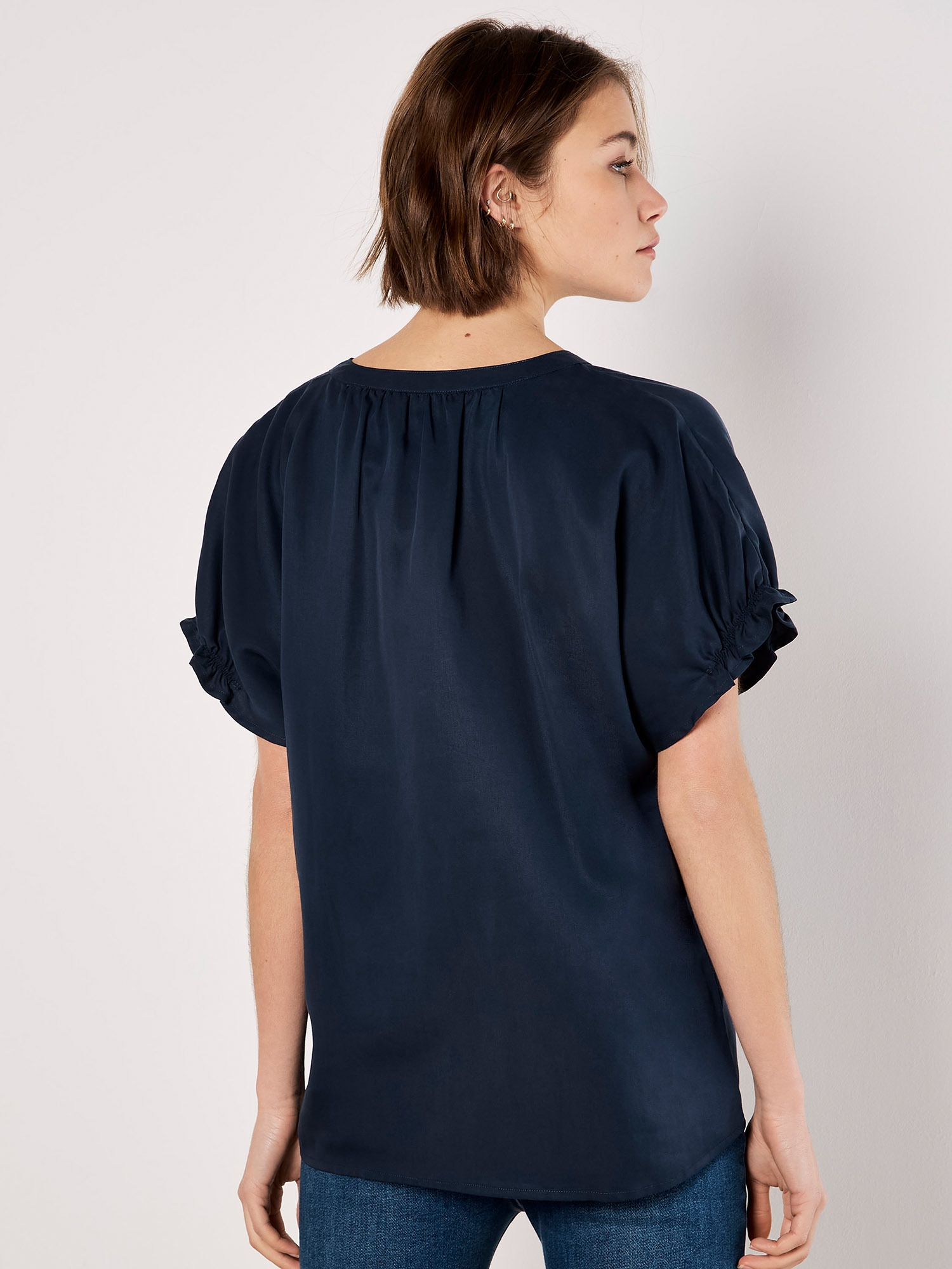 Apricot Klassische Bluse »Bluse« mit gerafften Ärmeln