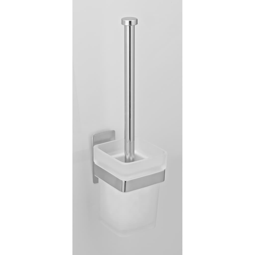WENKO WC-Garnitur »Turbo-Loc® Genova«, aus Edelstahl-Glas