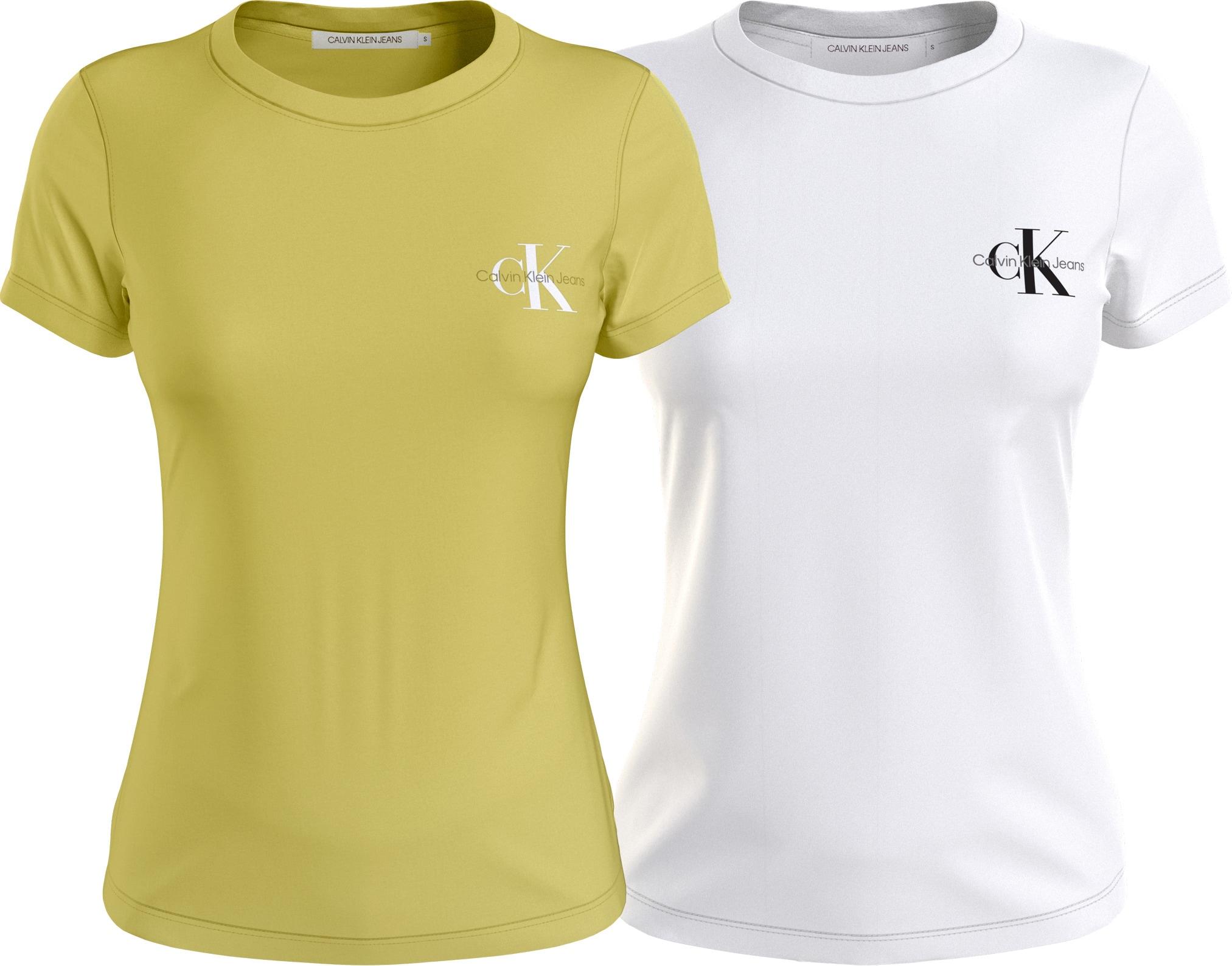 Calvin Klein Jeans T-Shirt »2-PACK MONOLOGO SLIM TEE«, (Packung, 2er-Pack), mit Logodruck