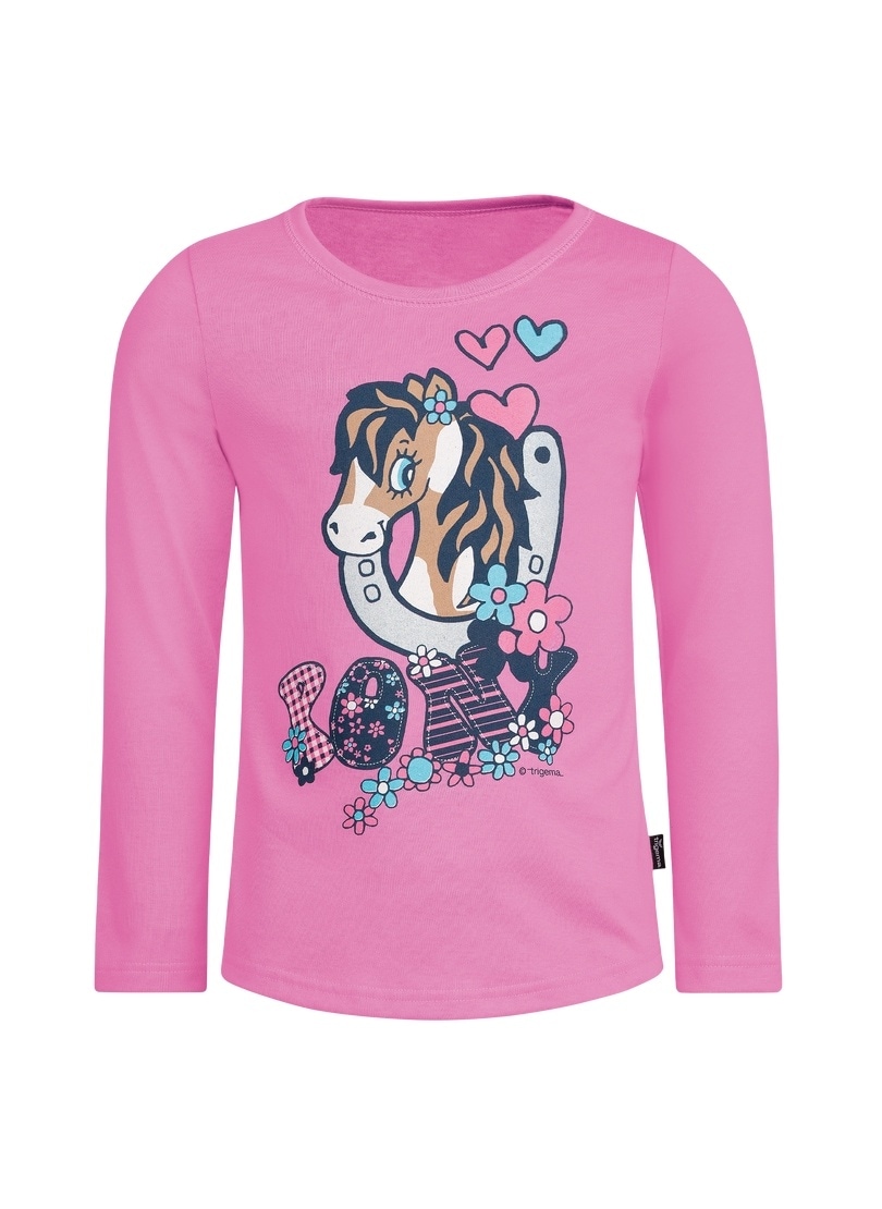 Trigema Longsleeve »TRIGEMA Langarmshirt mit süßem Pony-Print« 1 Stk.