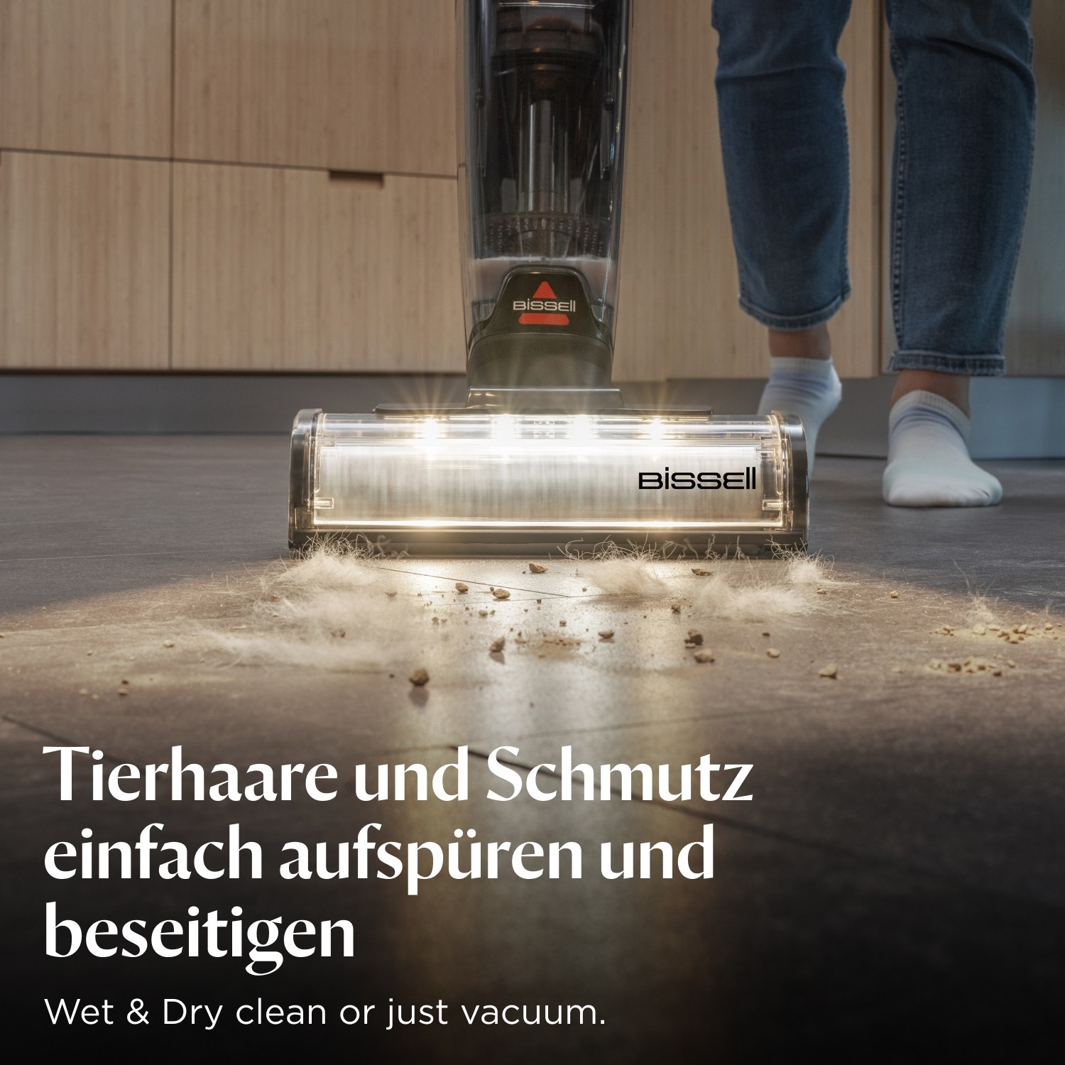 Bissell Nass-Trocken-Sauger »CrossWave OmniFind Select Scheinwerfer, bis zu 185m2, 2 Tanks, 69dB«, Saugen&Wischen, Selbstreinigung, verhedderungsfreies Putzen