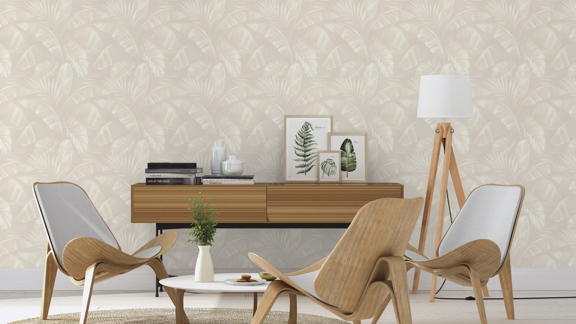Rasch Papiertapete »mit exotischen Blättern«, botanisch, mit Palmenblättern