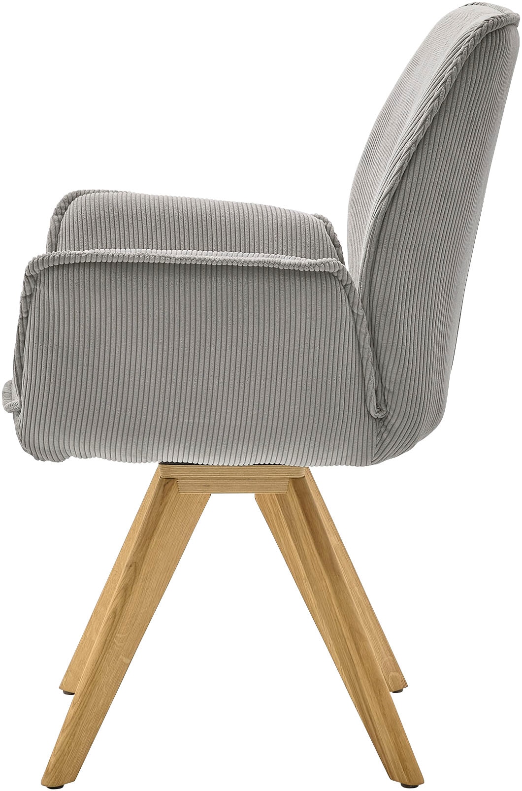 Musterring Esszimmerstuhl »Tiama«, (Set), 2 St., Cord, Stativgestell Eiche massiv, 180° drehbar, Stoff Cord oder Bouclé