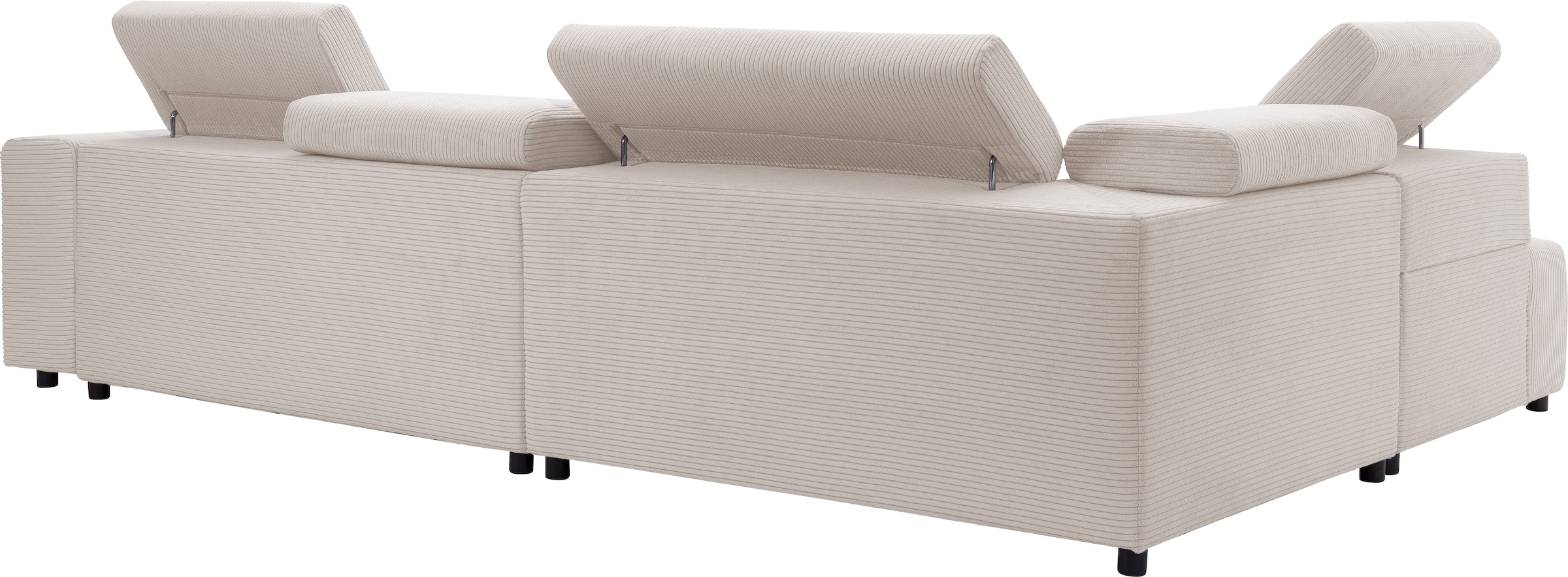 exxpo - sofa fashion Ecksofa »VITTORIO mit Komfortfunktionen, bequem und modern, Cord, L-Form«, inkl. Kopfteil- und Sitztiefenverstellung, wahlweise mit Bettfunktion