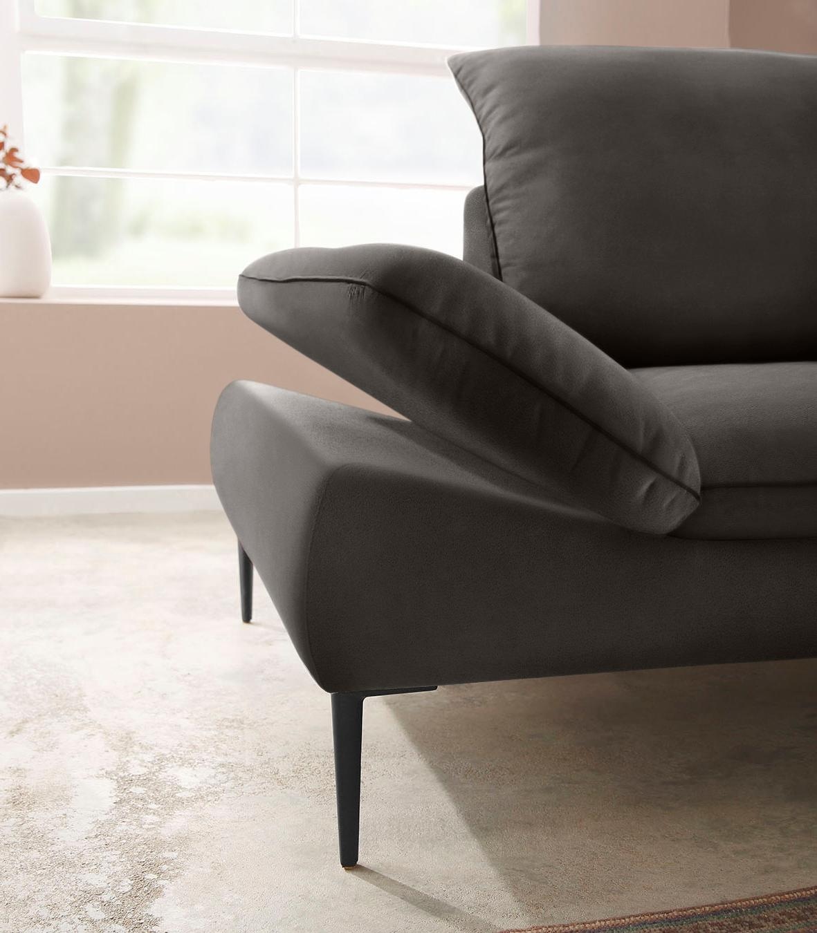 W.SCHILLIG Ecksofa »enjoy&MORE, Designsofa, elegant und bequem, L-Form« Sitztiefenverstellung, Füße schwarz pulverbeschichtet, Breite 294 cm