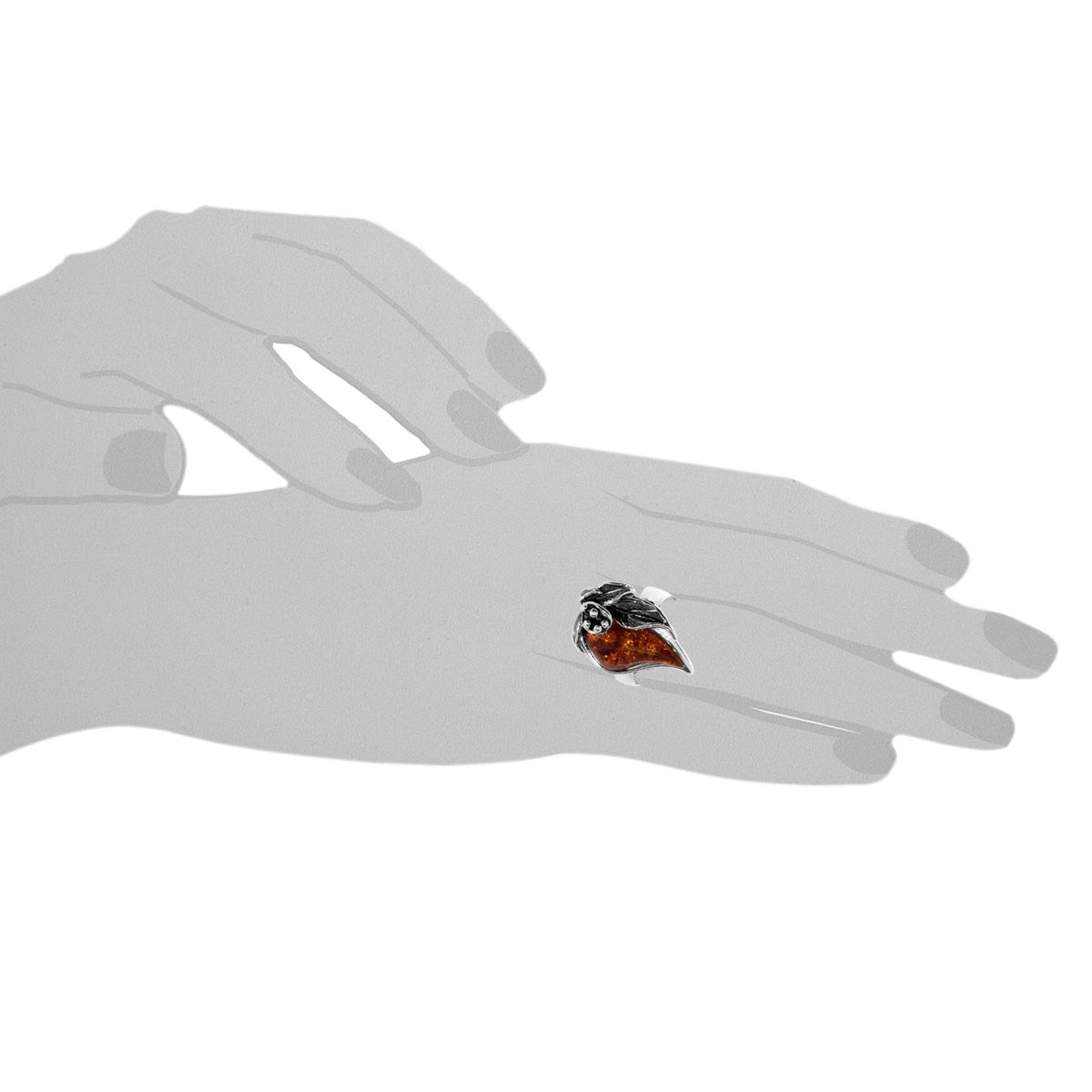 OSTSEE-SCHMUCK Fingerring »- Jana - Silber 925/000 - Bernstein«