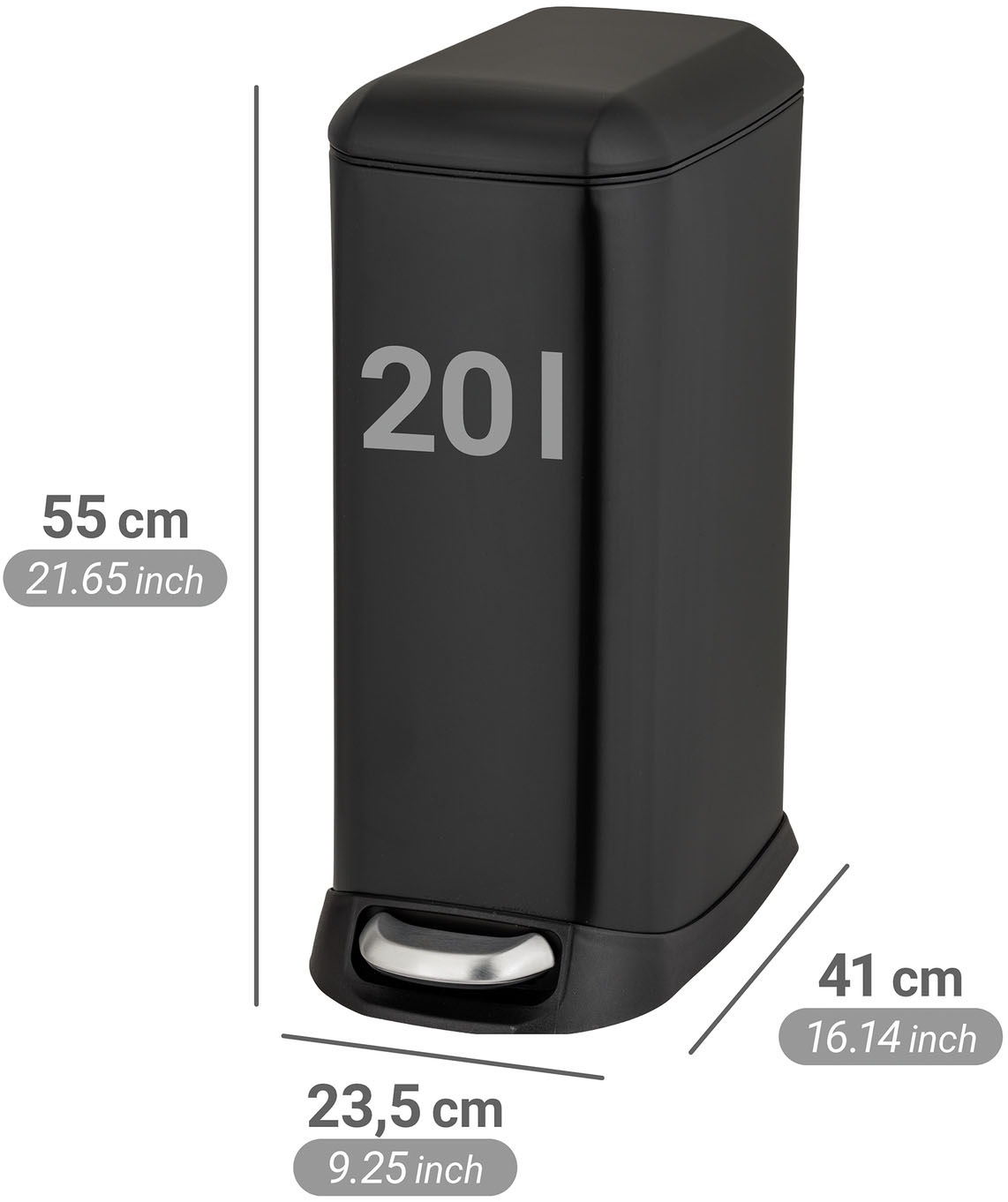 WENKO Mülleimer »Modell Design« 1 Behälter Abfalleimer mit Absenkautomatik und herausnehmbarem Einsatz