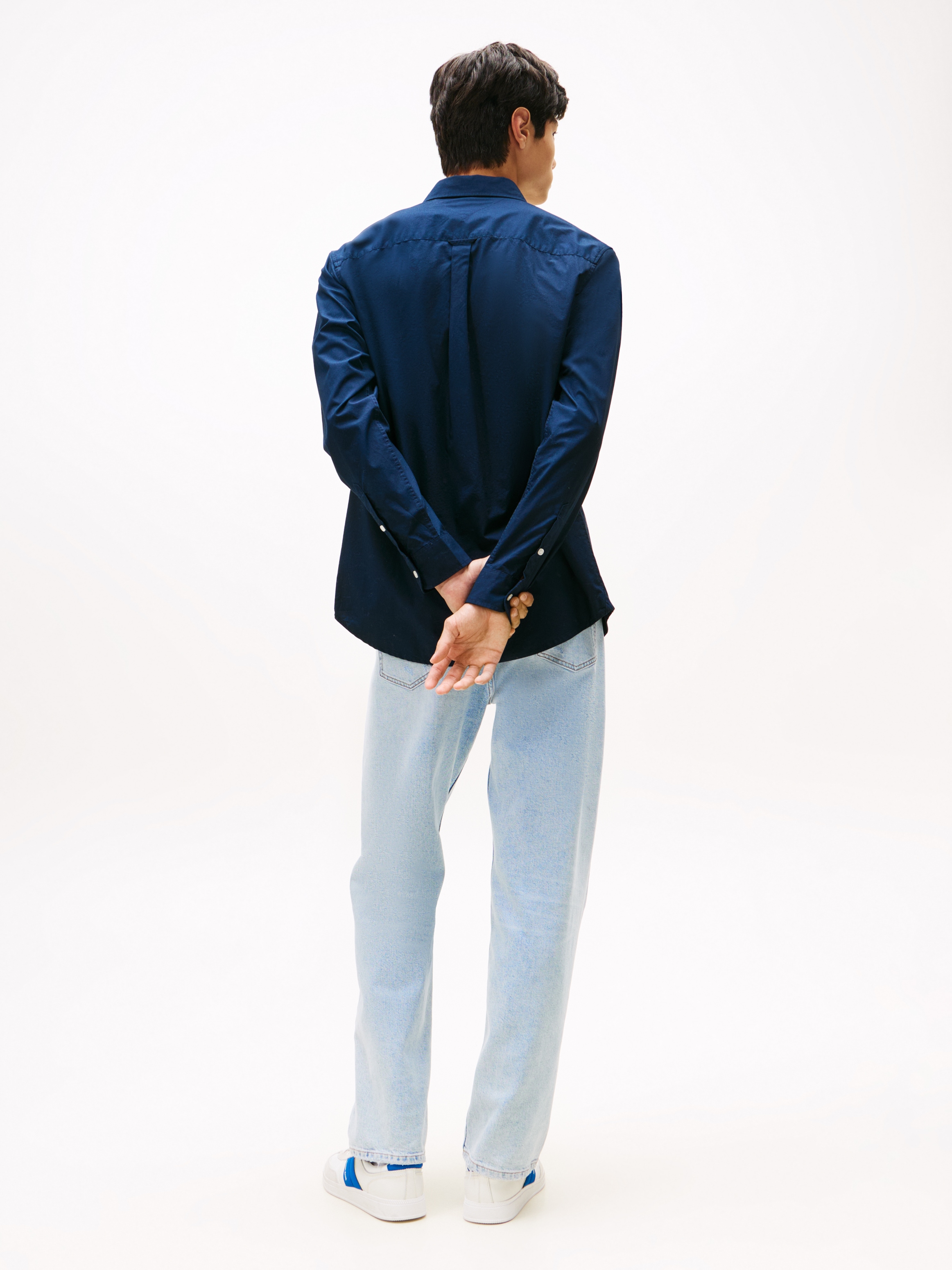 Tommy Jeans Langarmhemd »TJM POPLIN«, Regular fit, Kentkragen