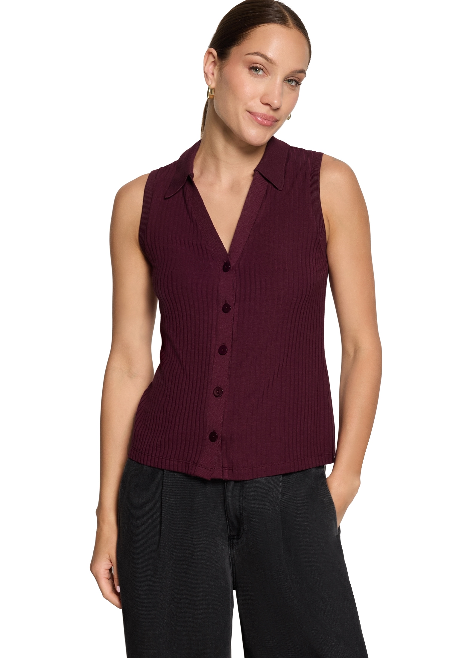 Zero Stricktop »Poloshirt mit Kragen«