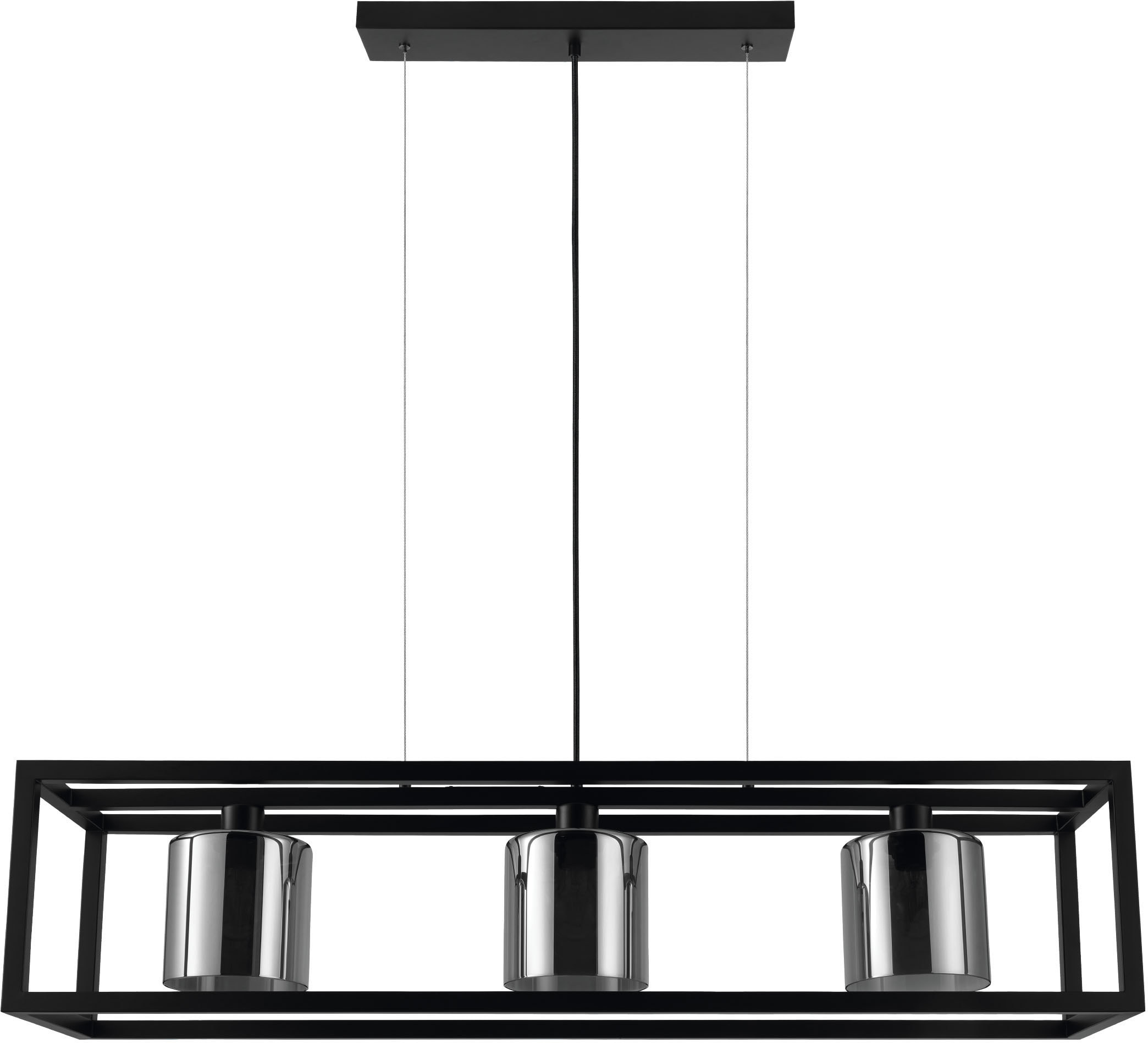 EGLO Hängeleuchte »BRISLING«, Hängeleuchte in schwarz aus Stahl - exkl. E27 - 60W