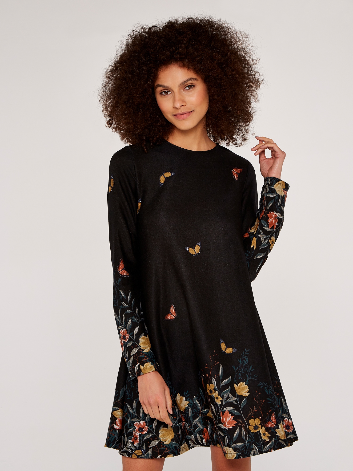 Apricot Strickkleid »Swing Dress« mit Blumendruck
