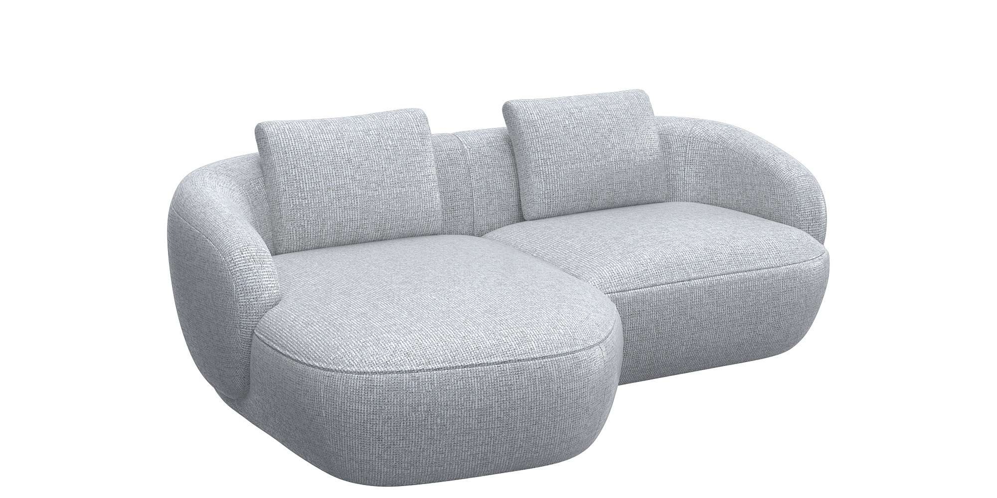 FLEXLUX Wohnlandschaft »Torino, rund, L-Form, Sofa-Ecke mit Recamiere, Longchair-Sofa«, Modernes, organisches Sofa-Design, Kaltschaum, Wellenunterfederung