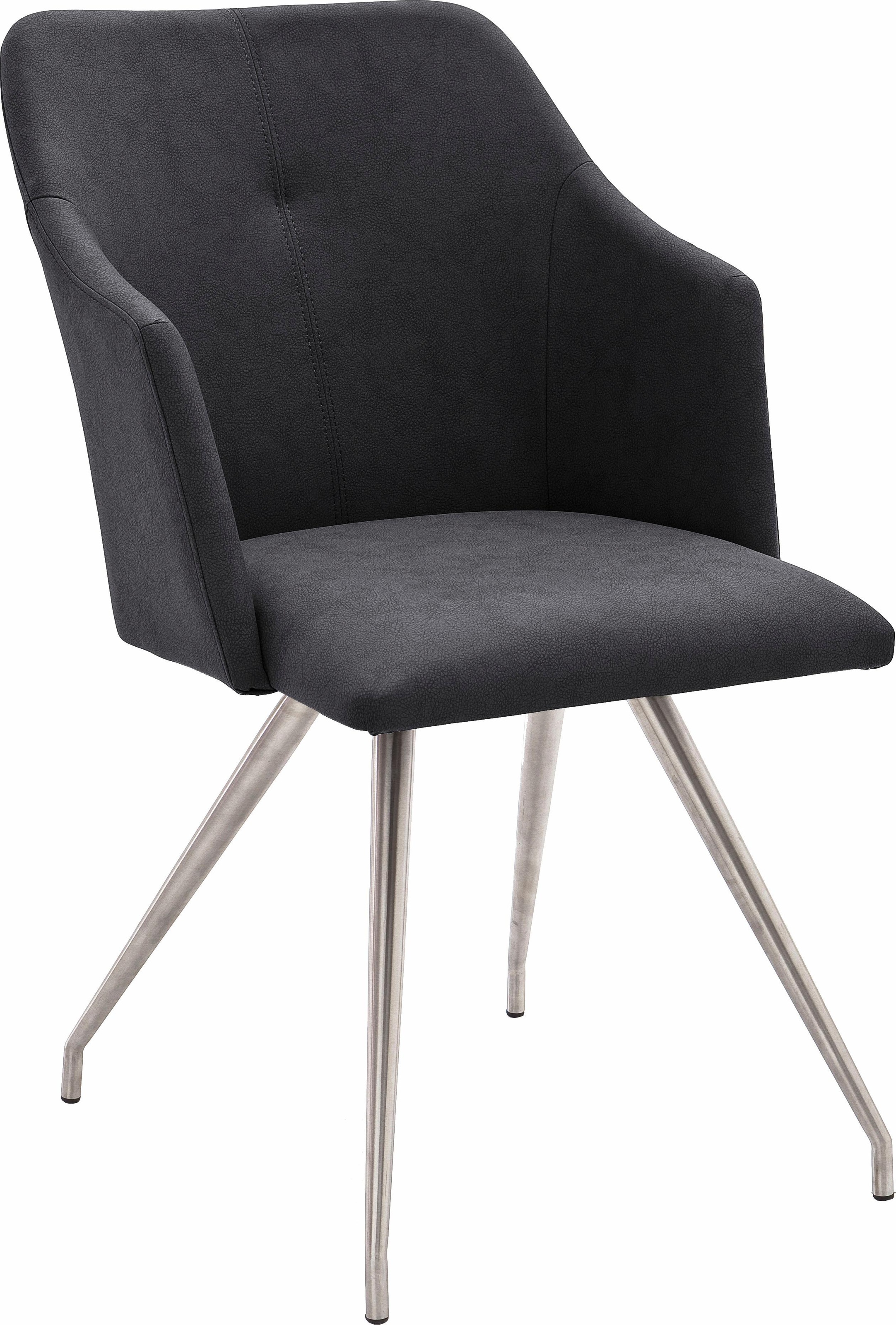 Mca Furniture Esszimmerstuhl »Madita 4 Fuß Stuhl B-eckig« (Set) 2 Stk.Stuhl belastbar bis max. 140 kg in grau, Größe B/H/T: 54 cm x 88 cm x 62 cm