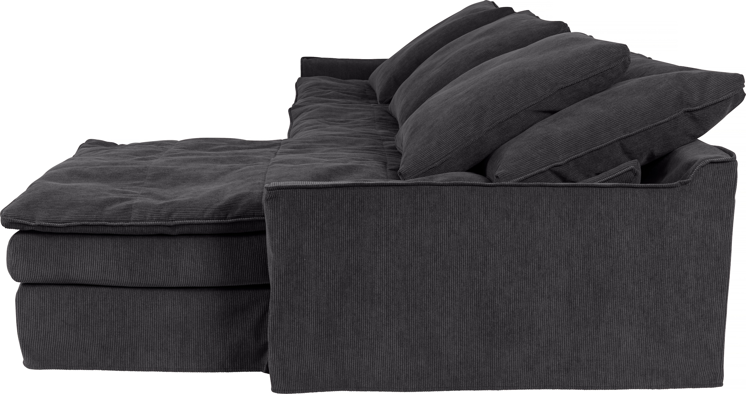 furninova Big-Sofa »Sake, Kuschel-Megasofa, Relaxsofa, leger und sehr bequem, viel Platz«, mit 6 Rückenkissen, abnehmbarer Hussenbezug, L-Form