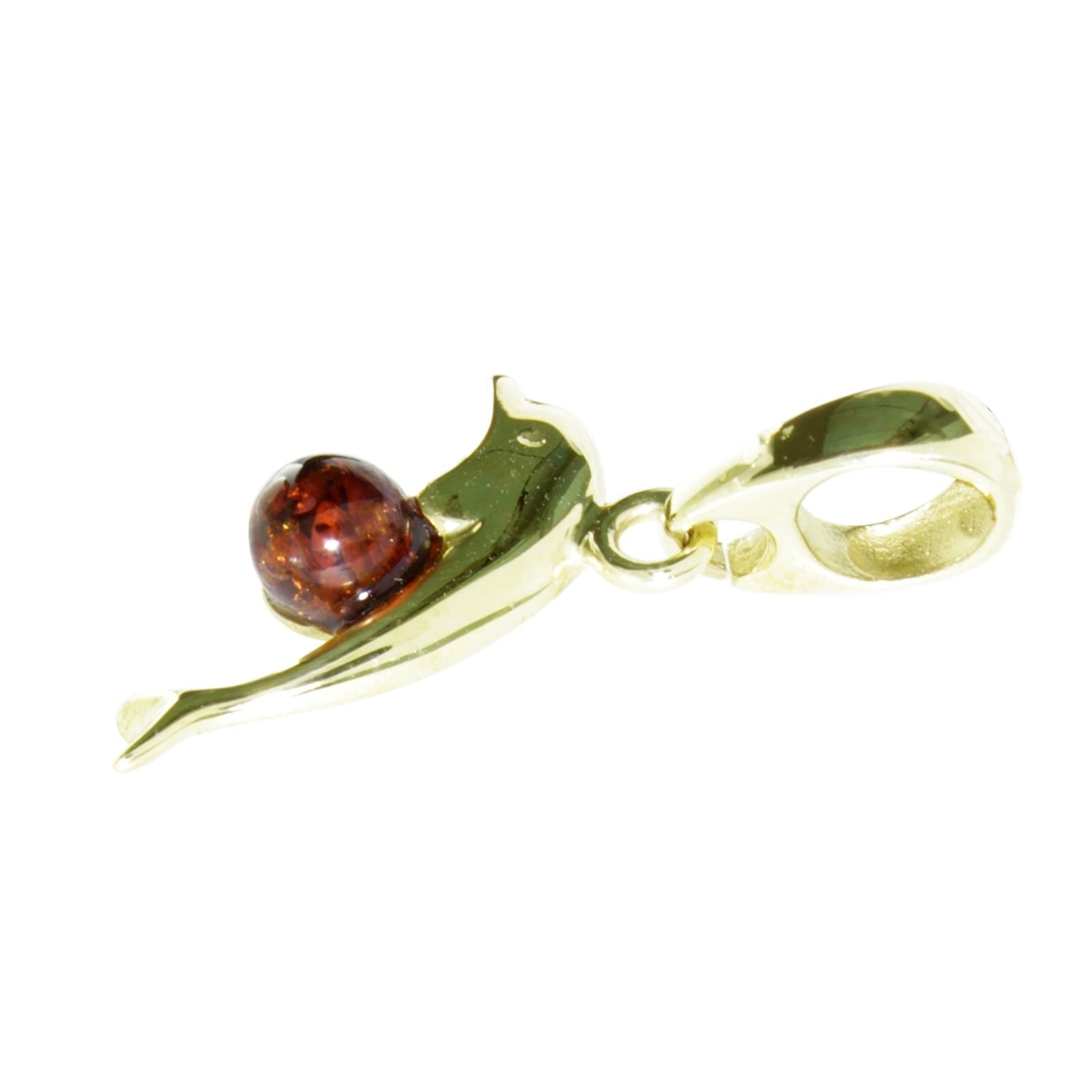 OSTSEE-SCHMUCK Kette mit Anhänger »- Delphin - Silber 925/000, vergoldet - Bernstein«