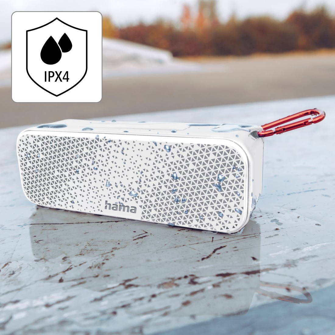 Hama Bluetooth-Lautsprecher »Tragbare mit im Karabiner jetzt IPX4«, OTTO spritzwassergeschützt W, Box, Shop 8 Outdoor-Musikbox Bluetooth Online