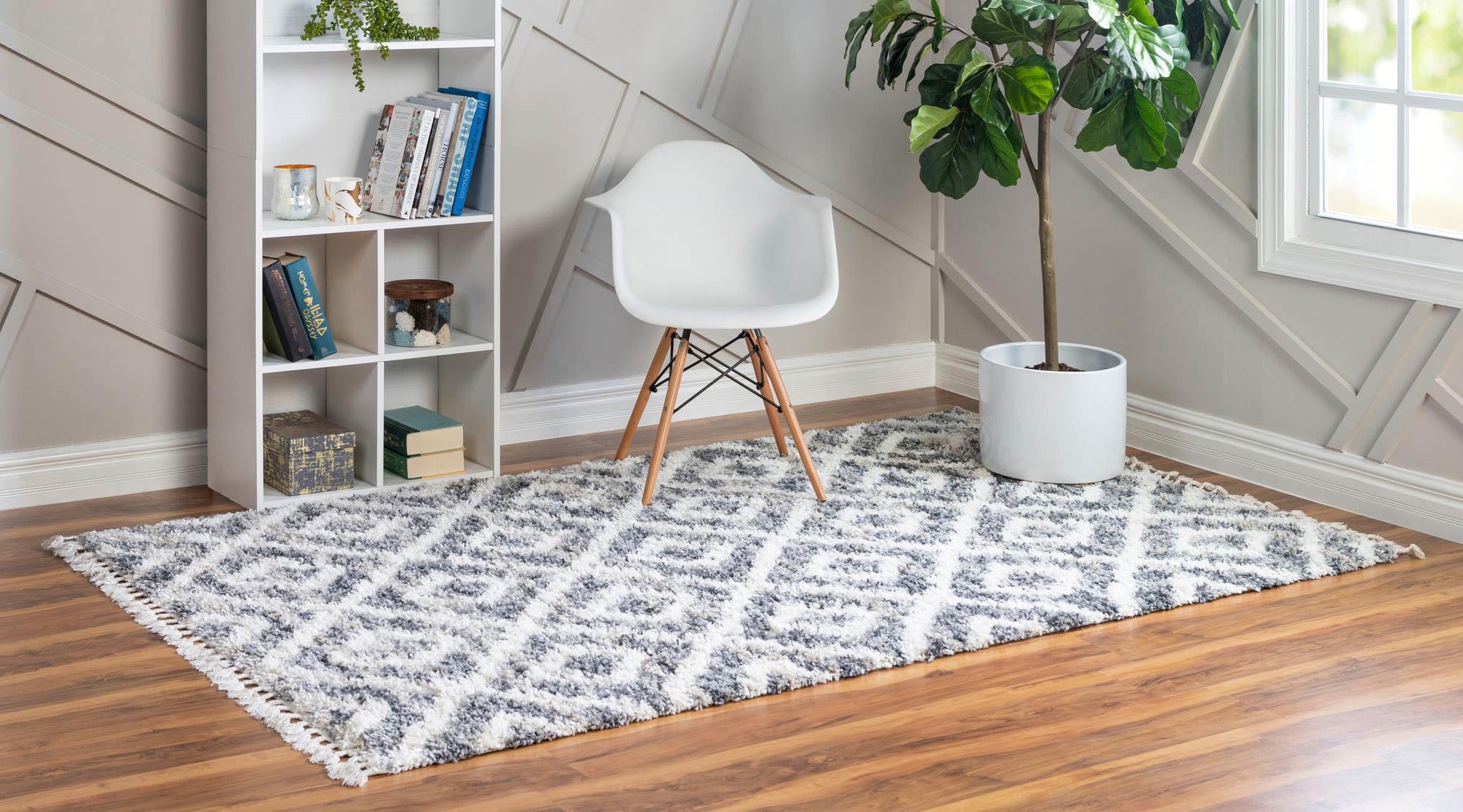 Myflair Möbel & Accessoires Hochflor-Teppich »Top Shag, LAGERRÄUMUNG!«, rechteckig, 32 mm Höhe, gewebt, Rauten Design, melierte Optik, weich & kuschelig, mit Fransen