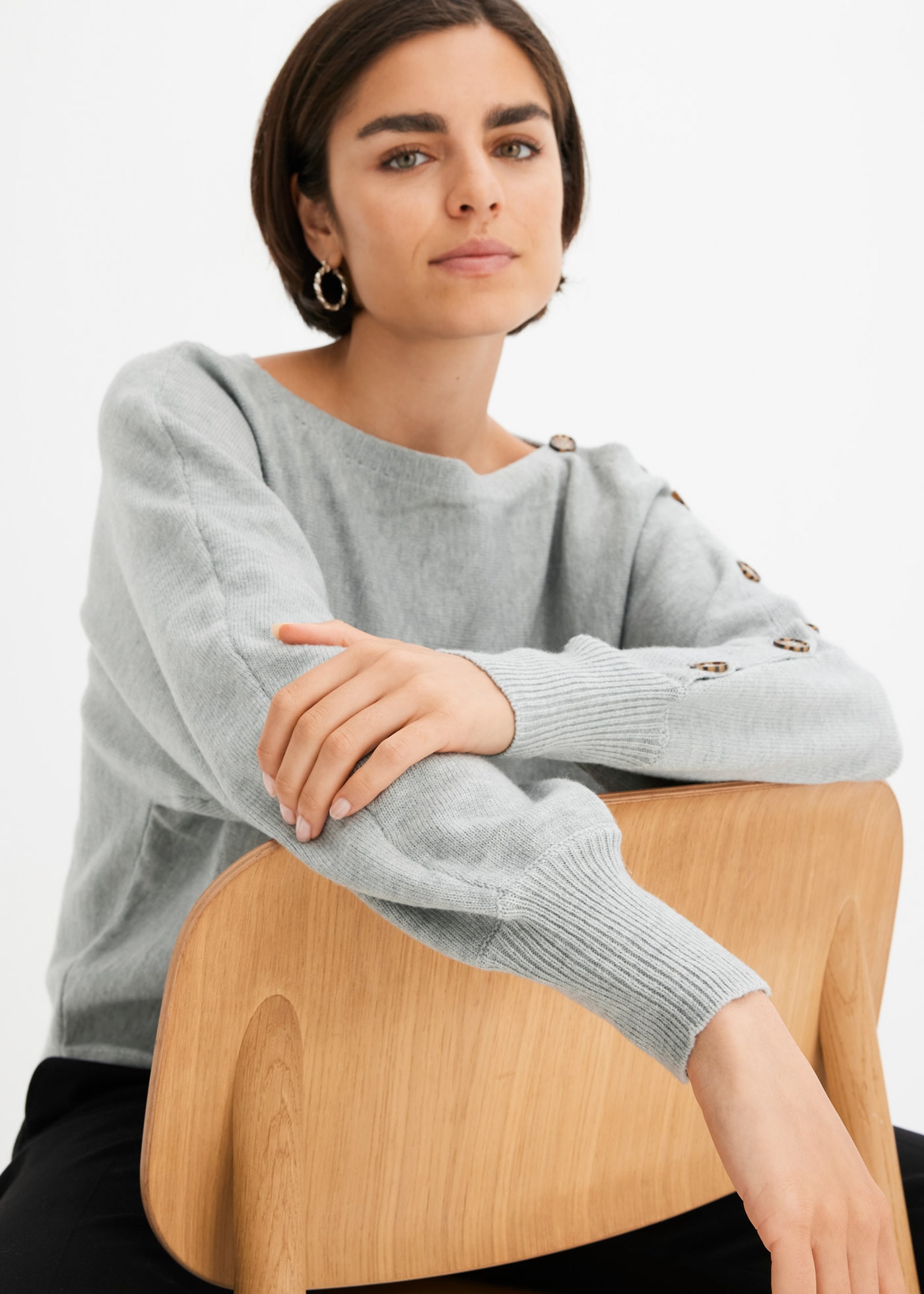 bonprix Strickpullover »Pullover« aus Polyester und Polyamid, bequeme Passform