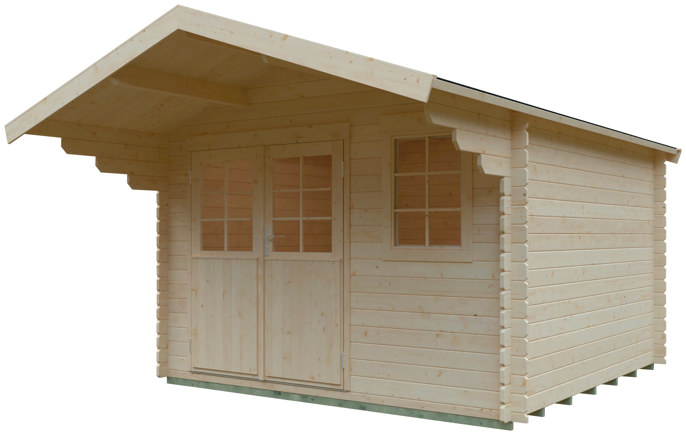 KONIFERA Gartenhaus »Kallenberg 2« Blockbohlenhaus inkl. Hochbeet (100x200x70 cm)