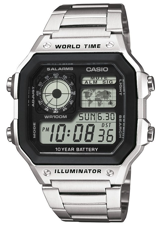 Casio Collection Chronograph »AE-1200WHD-1AVEF«, Quarzuhr, Armbanduhr, Herrenuhr, digital, Stoppfunktion, Weltzeit
