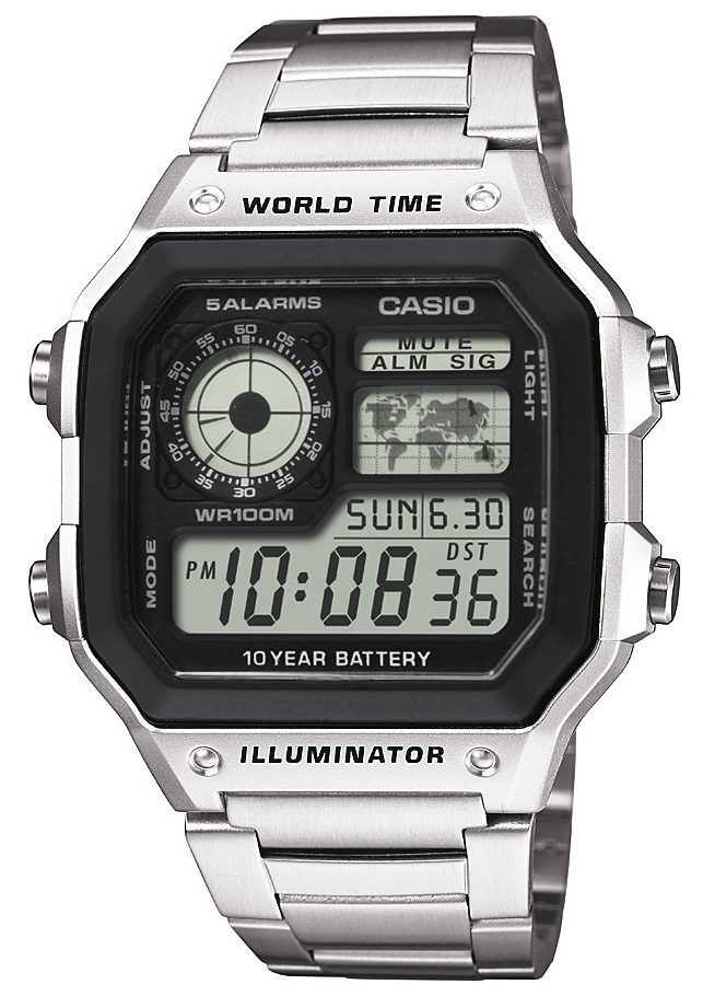 CASIO TIMELESS COLLECTION Chronograph »AE-1200WHD-1AVEF«, Quarzuhr, Armbanduhr, Herrenuhr, digital, Stoppfunktion, Weltzeit