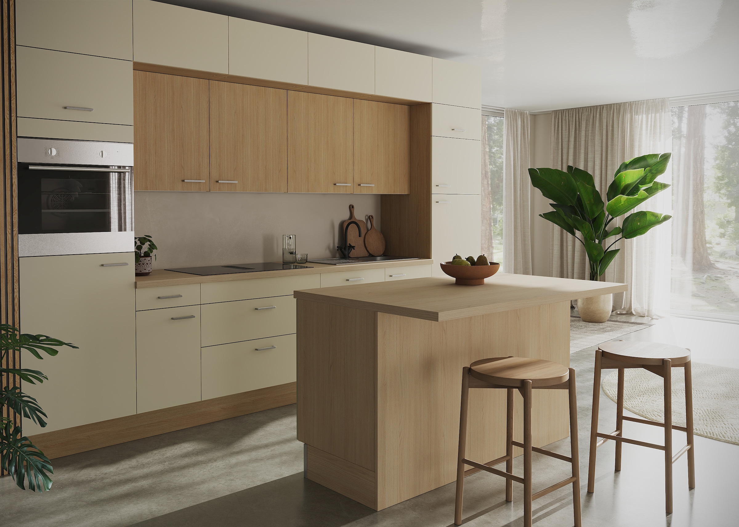 KOCHSTATION Kücheninsel »KS-Lucy« Breite 151 cm, Soft-Close, höhenverstellbare Füße, Metallgriffe