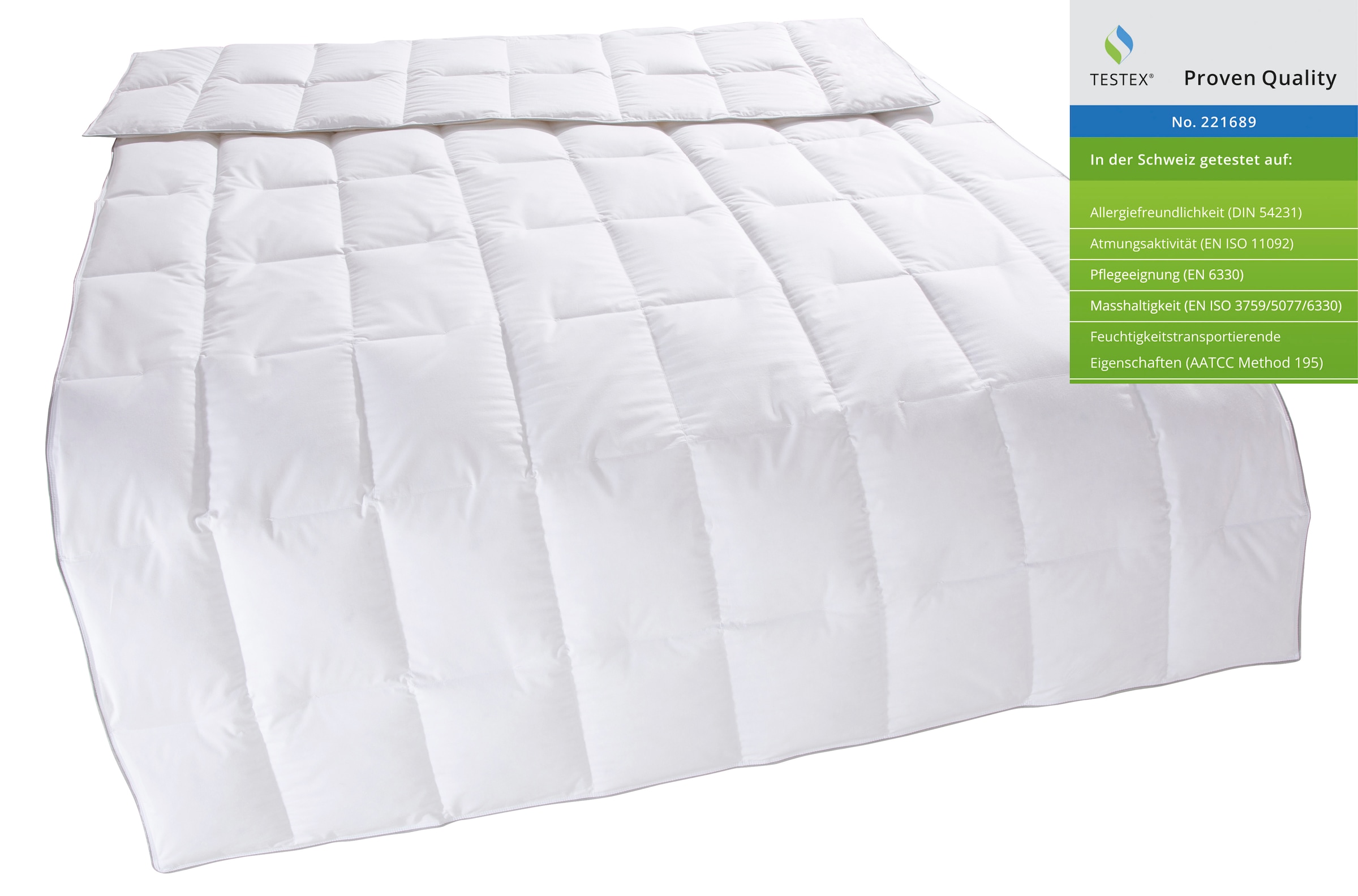 OTTO home Daunenbettdecke »Tamins, Bettdecke 135x200 cm, 155x220 cm, Made in Germany« leicht Füllung 100Daunen 1 Stk. tlg. Sommer, Winter, Decke, Made in Germany, Allergiker geeignet (NOMITE)