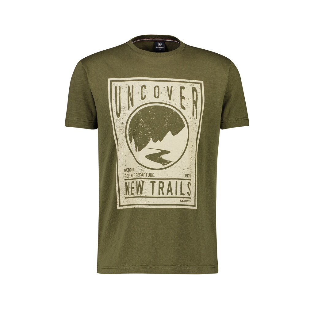 LERROS T-Shirt »LERROS Print-T-Shirt *Uncover new trails*«