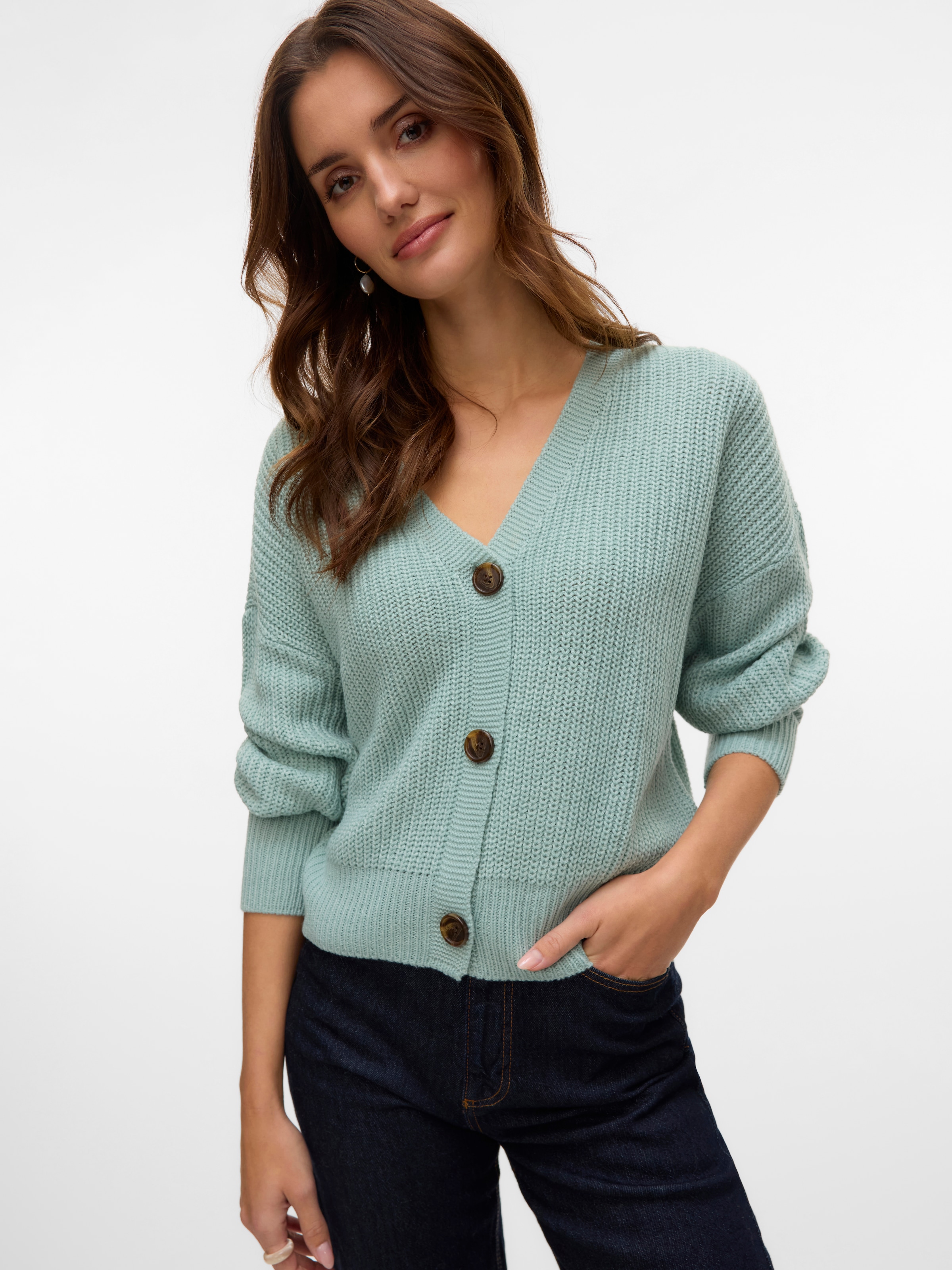 Vero Moda Strickjacke »VMLEA LS V-NECK CUFF CARDIGAN«