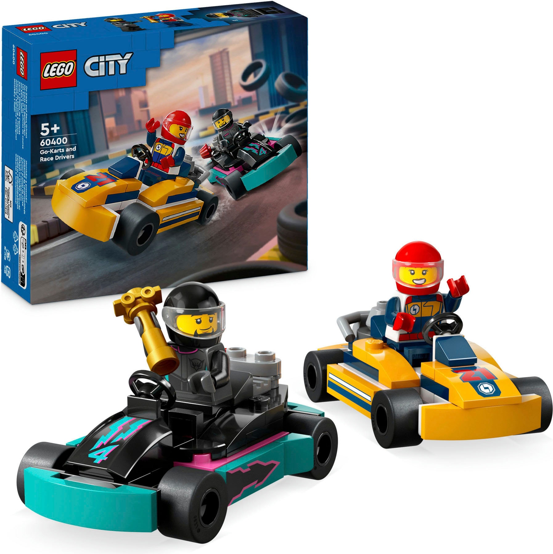 Konstruktionsspielsteine »Go-Karts mit Rennfahrern (60400), LEGO City«, (99 St.), Made...