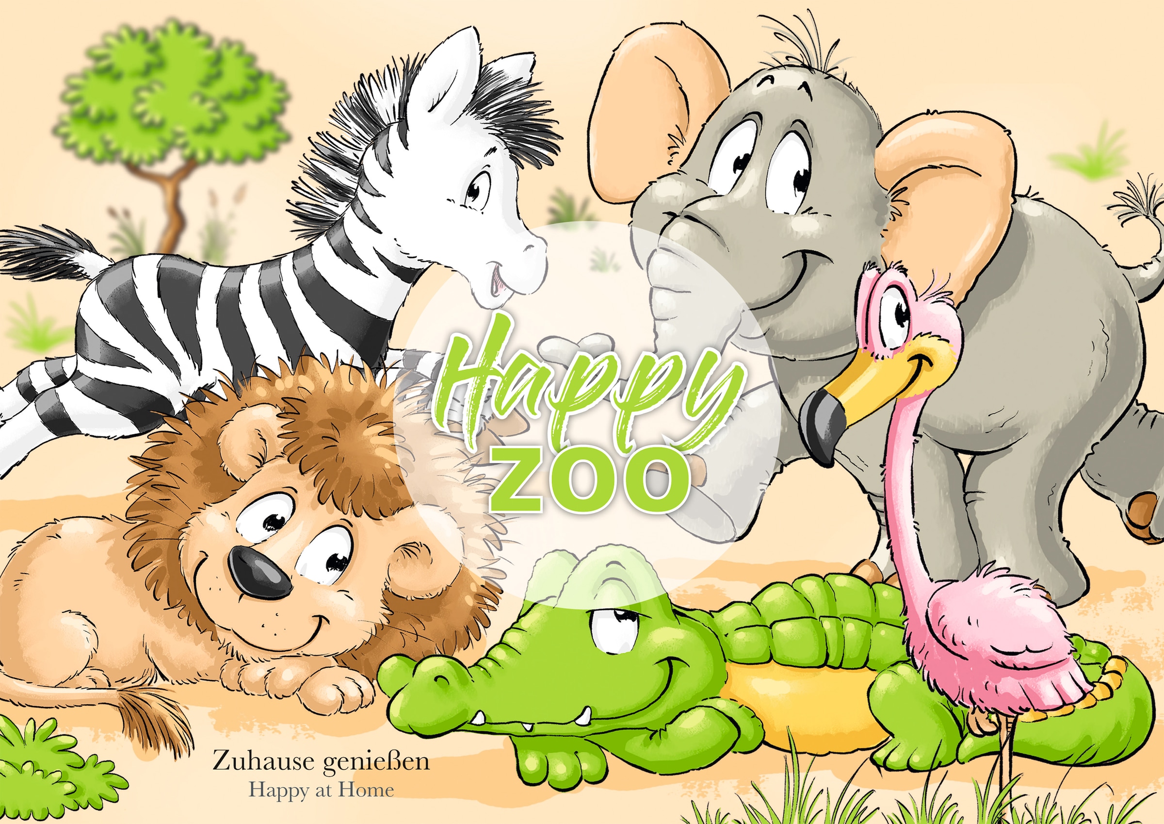Ritzenhoff & Breker Kindergeschirr-Set »Happy Zoo, Koko«, (Set, 3 tlg.), mit Krokodil-Dekor, 3 Teile, für 1 Person