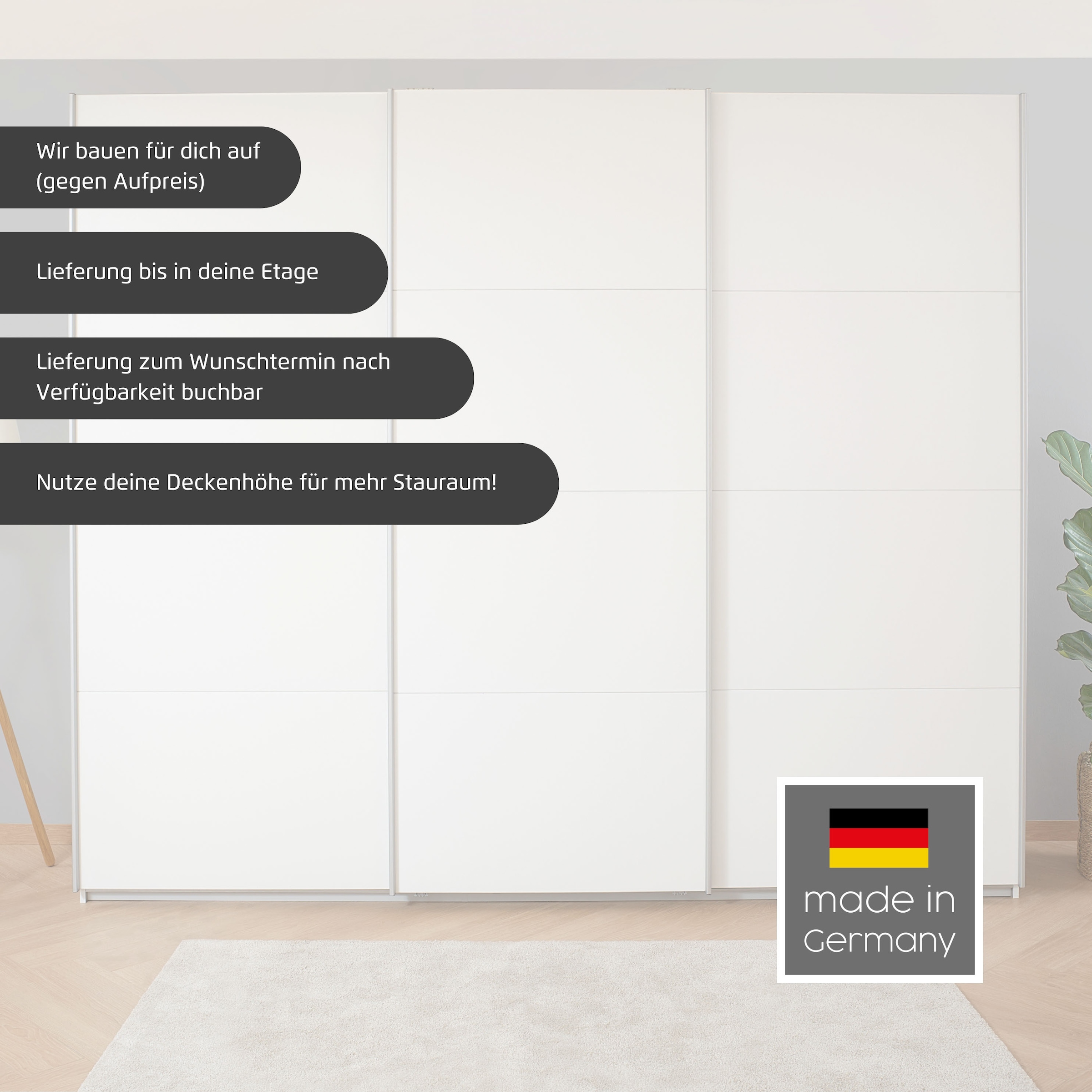 rauch Schwebetürenschrank »Kleiderschrank Schrank Garderobe BESTSELLER KOLUNA mit Spiegel«, inkl. 2 Innenschubladen sowie extra Einlegeböden MADE IN GERMANY